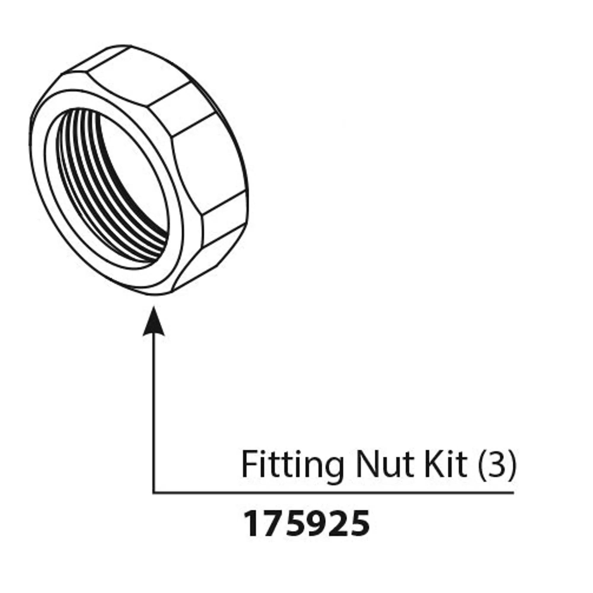 Commercial Parts & Accessories Fitting Nut Kit (Package of 3) - Image 2