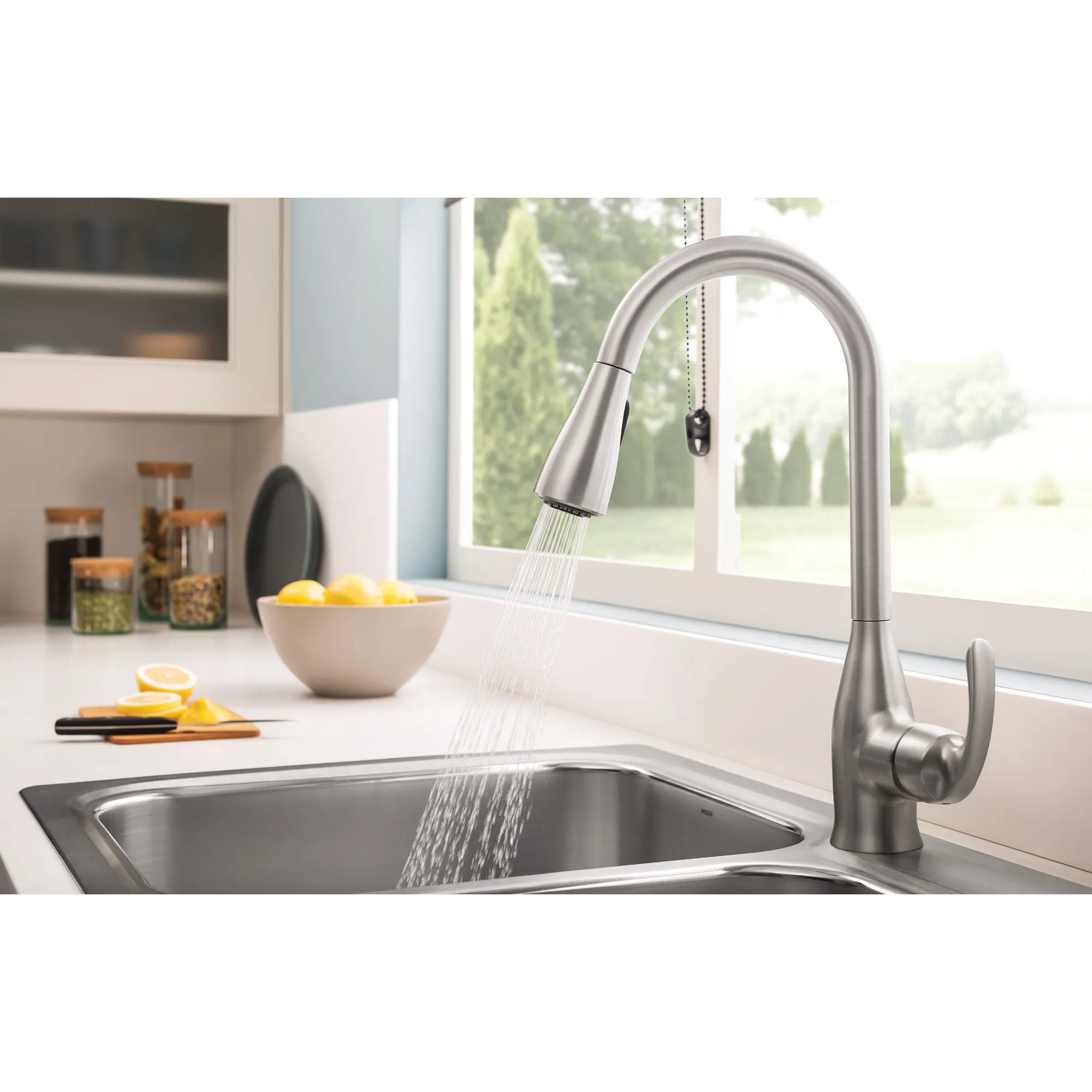 Stainless steel 33" X 22" 18 Gauge Double Bowl Faucet and Sink Combination - Image 2