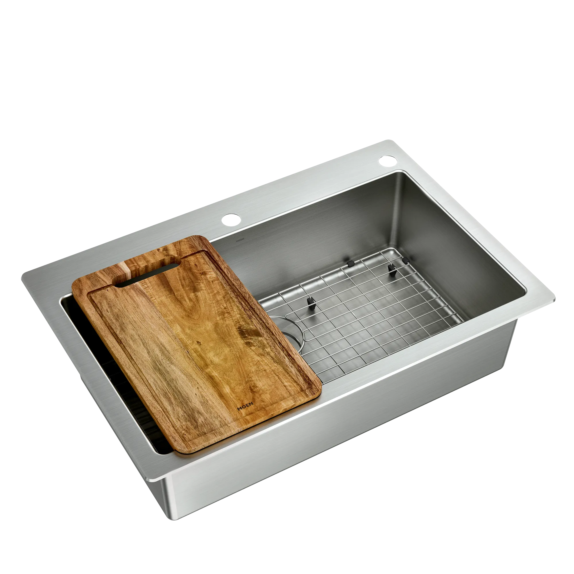 Islet 33"x22" stainless steel 18 gauge single bowl dual mount sink - Image 2