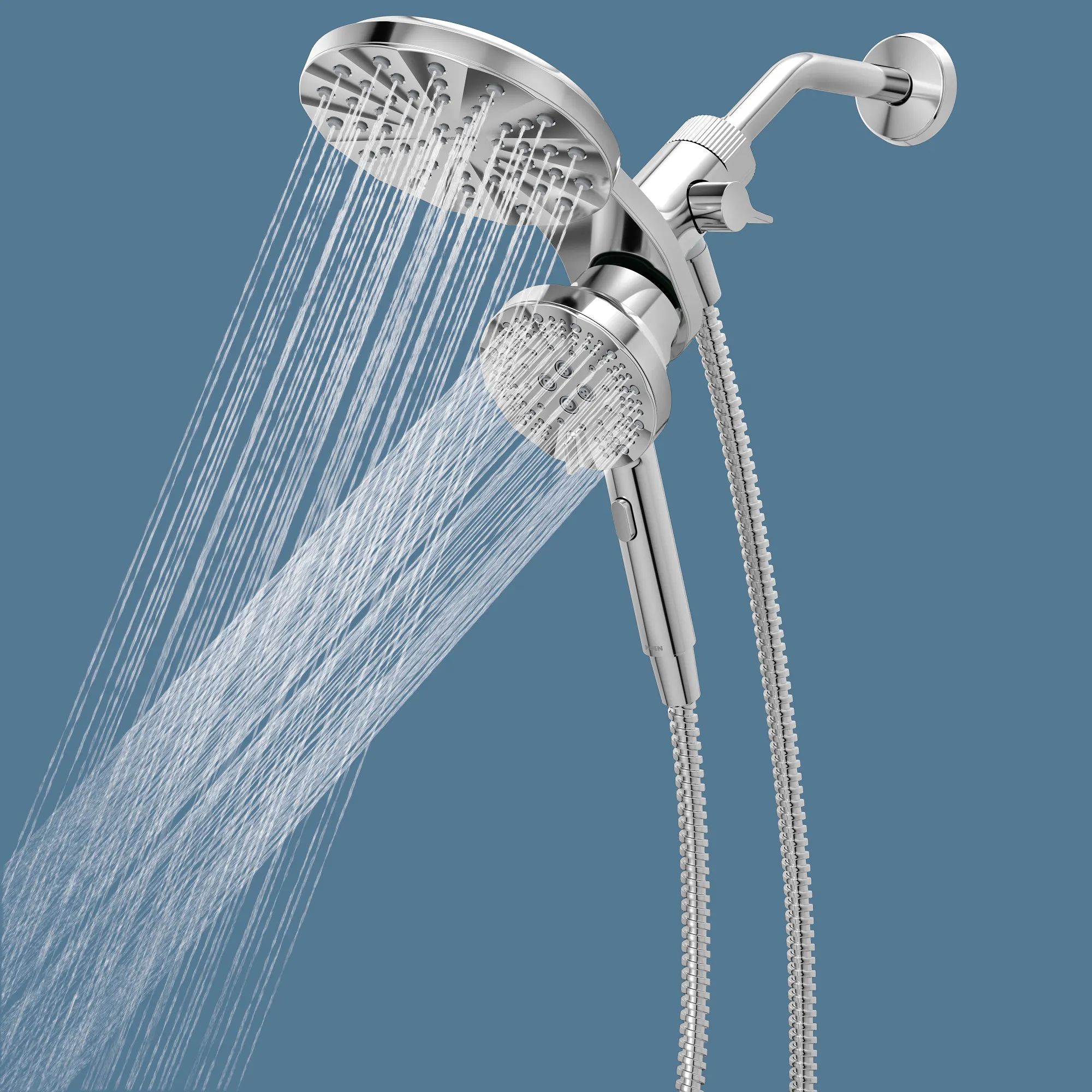 Magnetix Chrome six-function 6.7" diameter spray head standard with handshower - Image 10