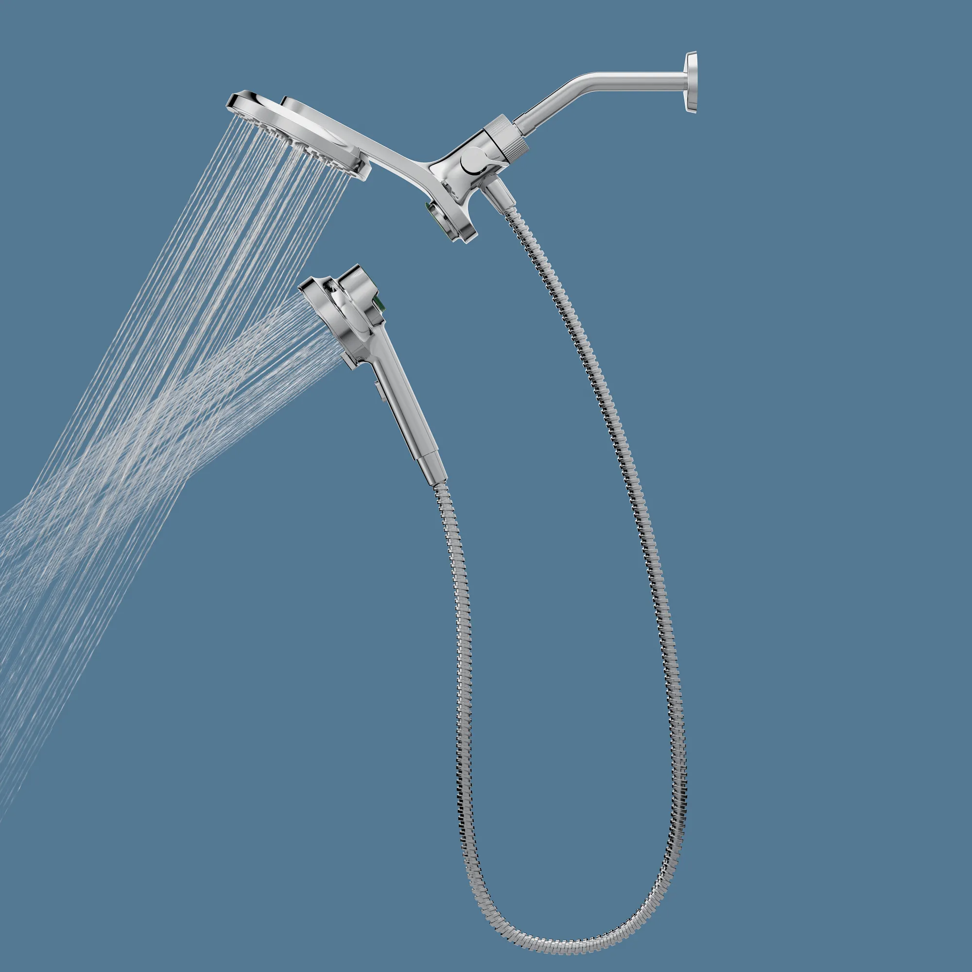 Magnetix Chrome six-function 6.7" diameter spray head standard with handshower - Image 5