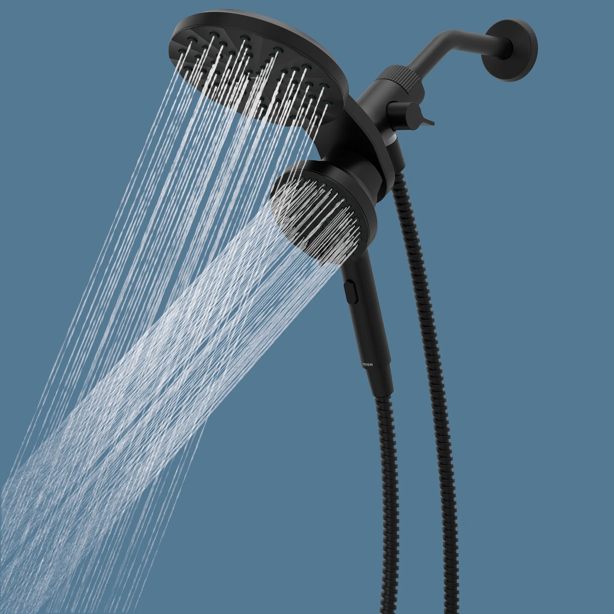 Magnetix Matte black six-function 6.7" diameter spray head standard with handshower - Image 5