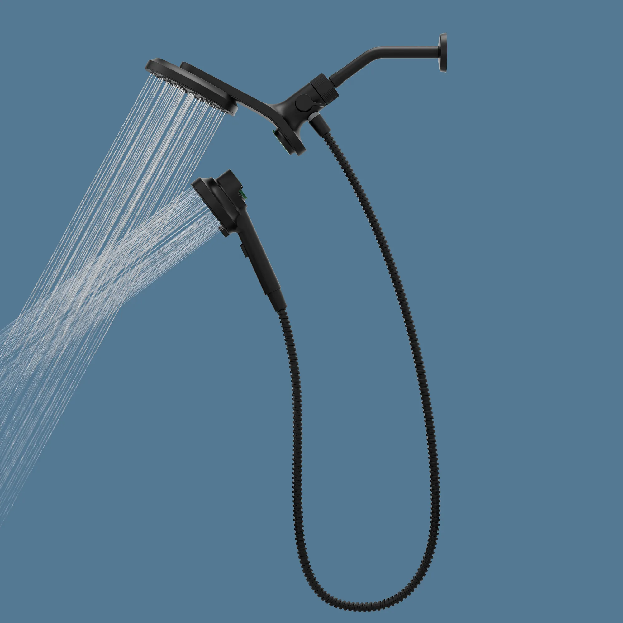 Magnetix Matte black six-function 6.7" diameter spray head standard with handshower - Image 6