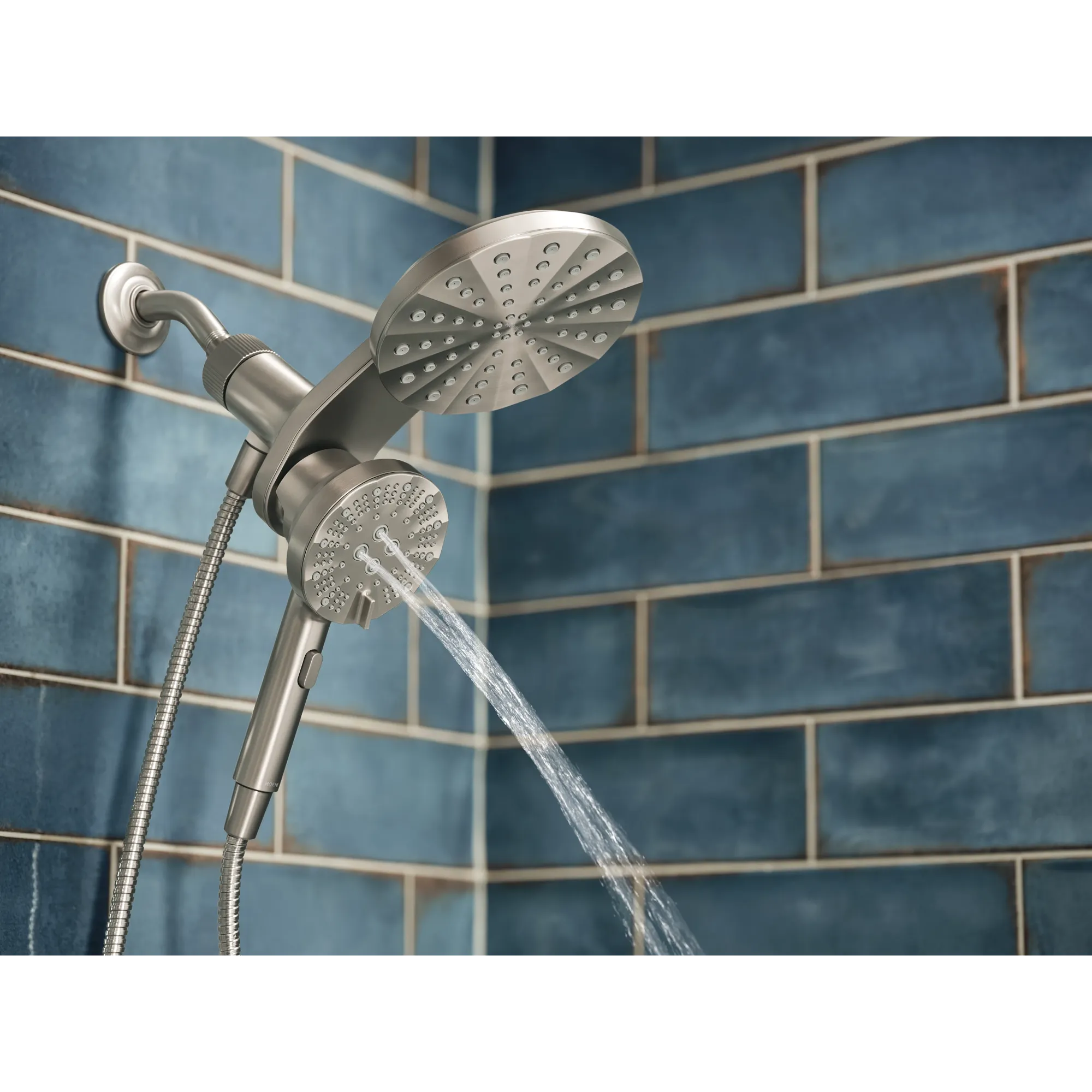 Magnetix Spot resist brushed nickel six-function 6.7" diameter spray head standard with handshower - Image 10