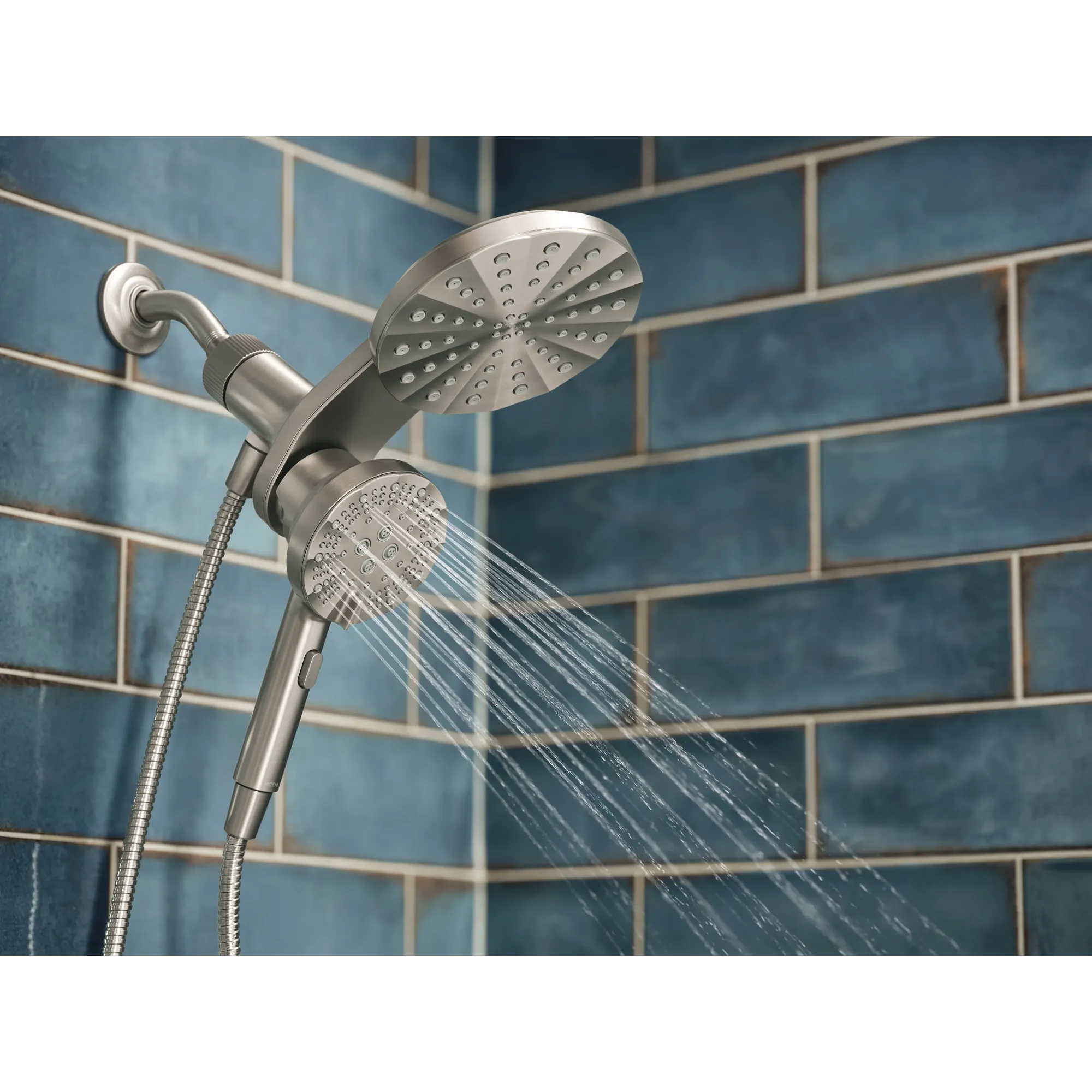 Magnetix Spot resist brushed nickel six-function 6.7" diameter spray head standard with handshower - Image 11