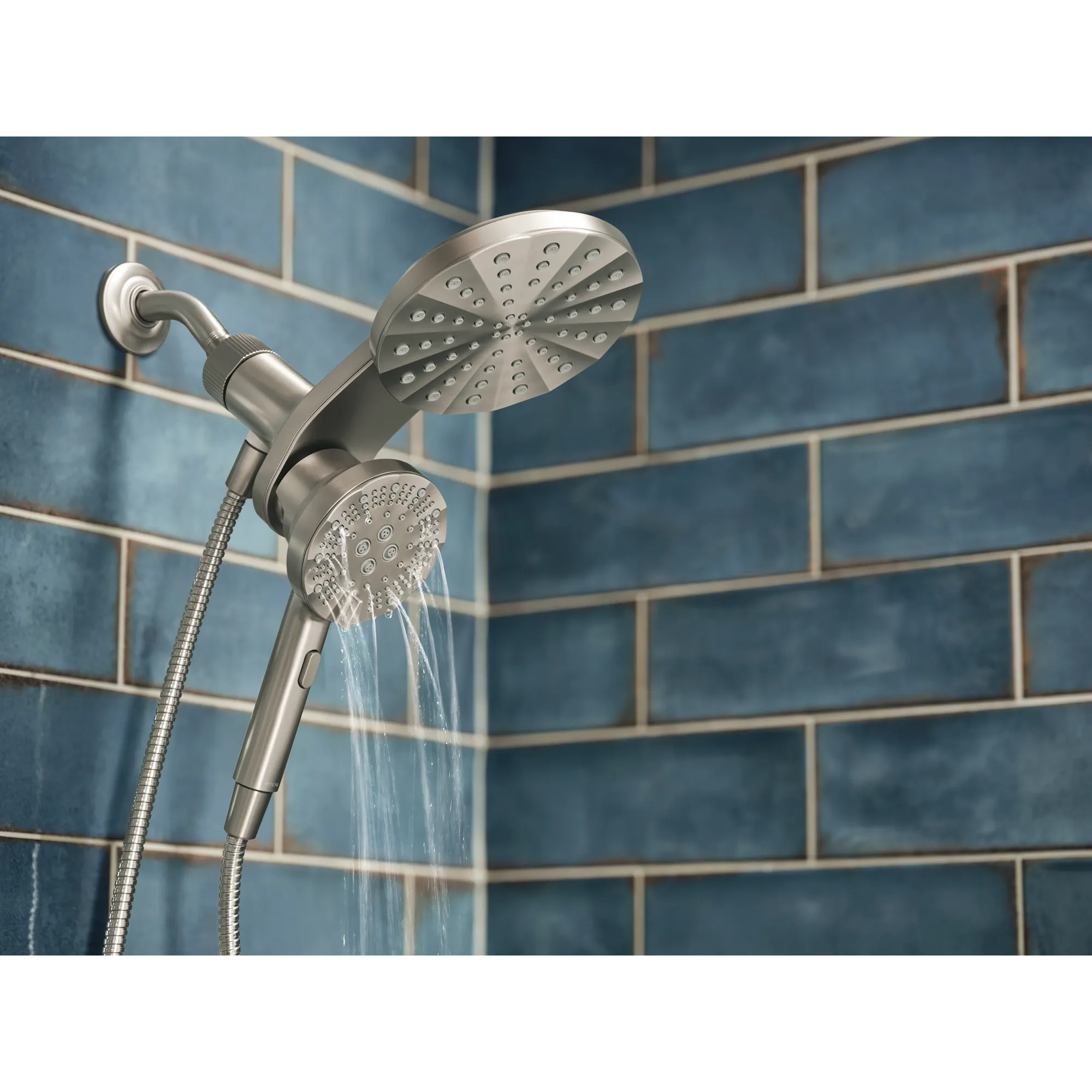 Magnetix Spot resist brushed nickel six-function 6.7" diameter spray head standard with handshower - Image 6