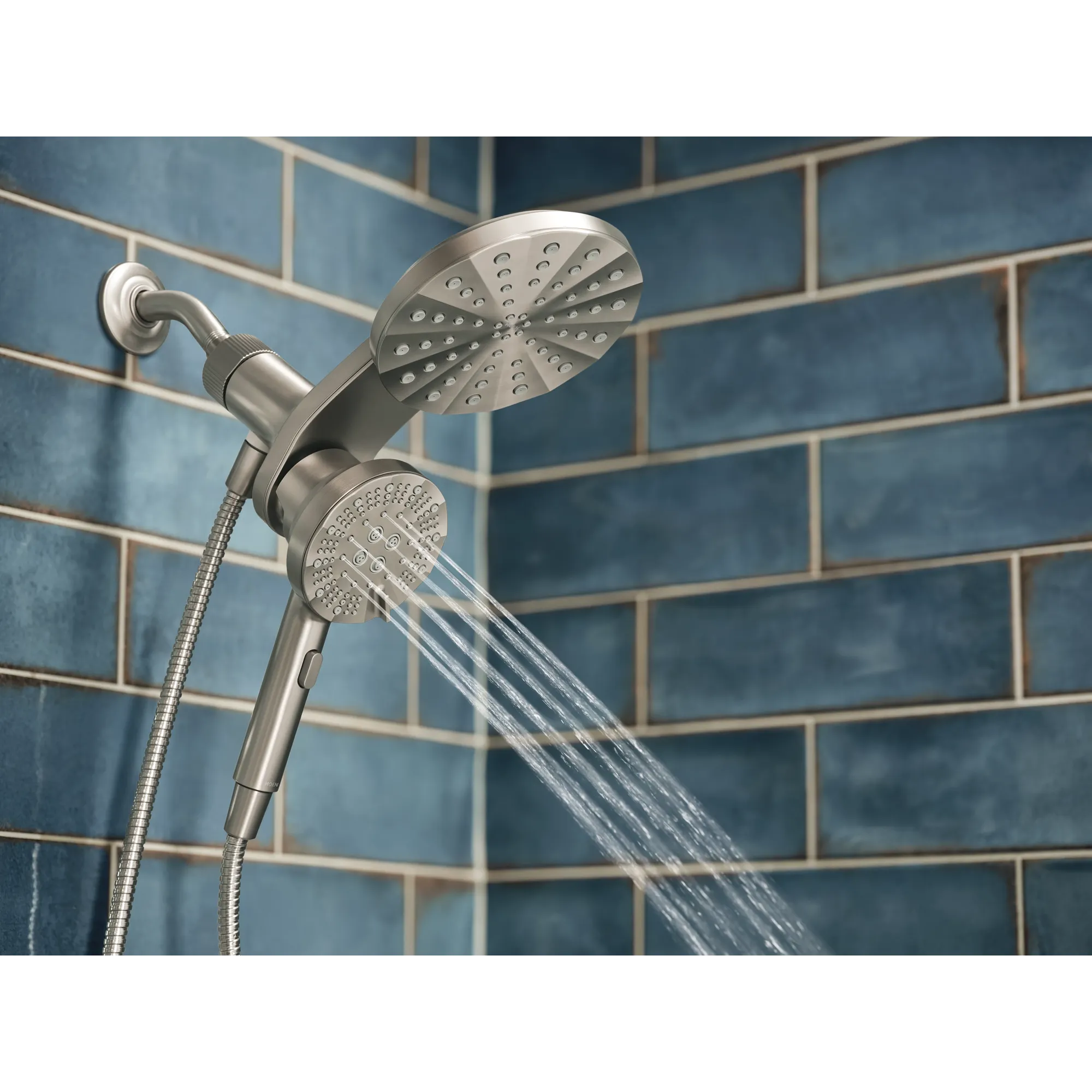 Magnetix Spot resist brushed nickel six-function 6.7" diameter spray head standard with handshower - Image 8