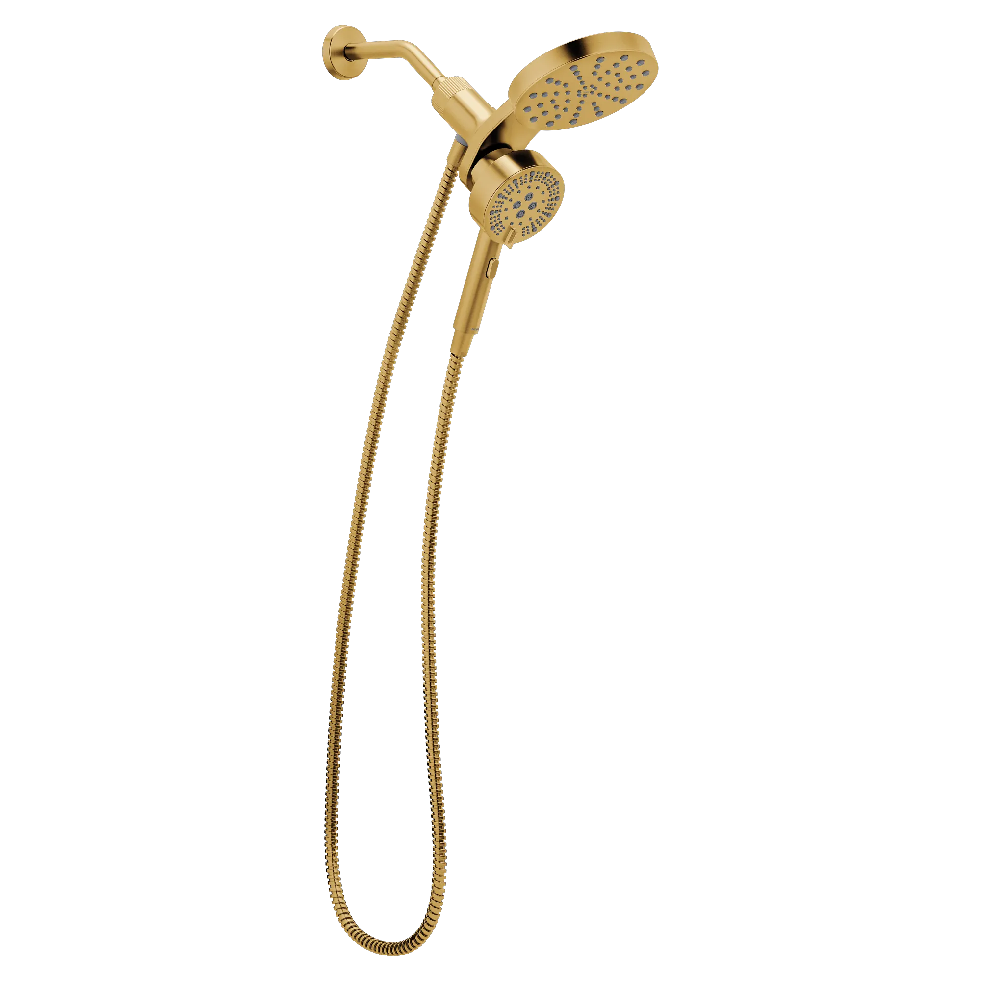 Magnetix Brushed gold six-function 6.7" diameter spray head standard with handshower - Image 2