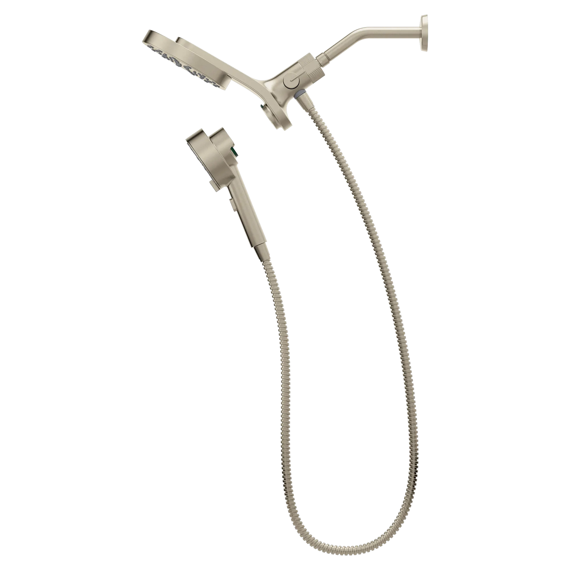 Magnetix Brushed nickel six-function 6.7" diameter spray head standard with handshower - Image 3