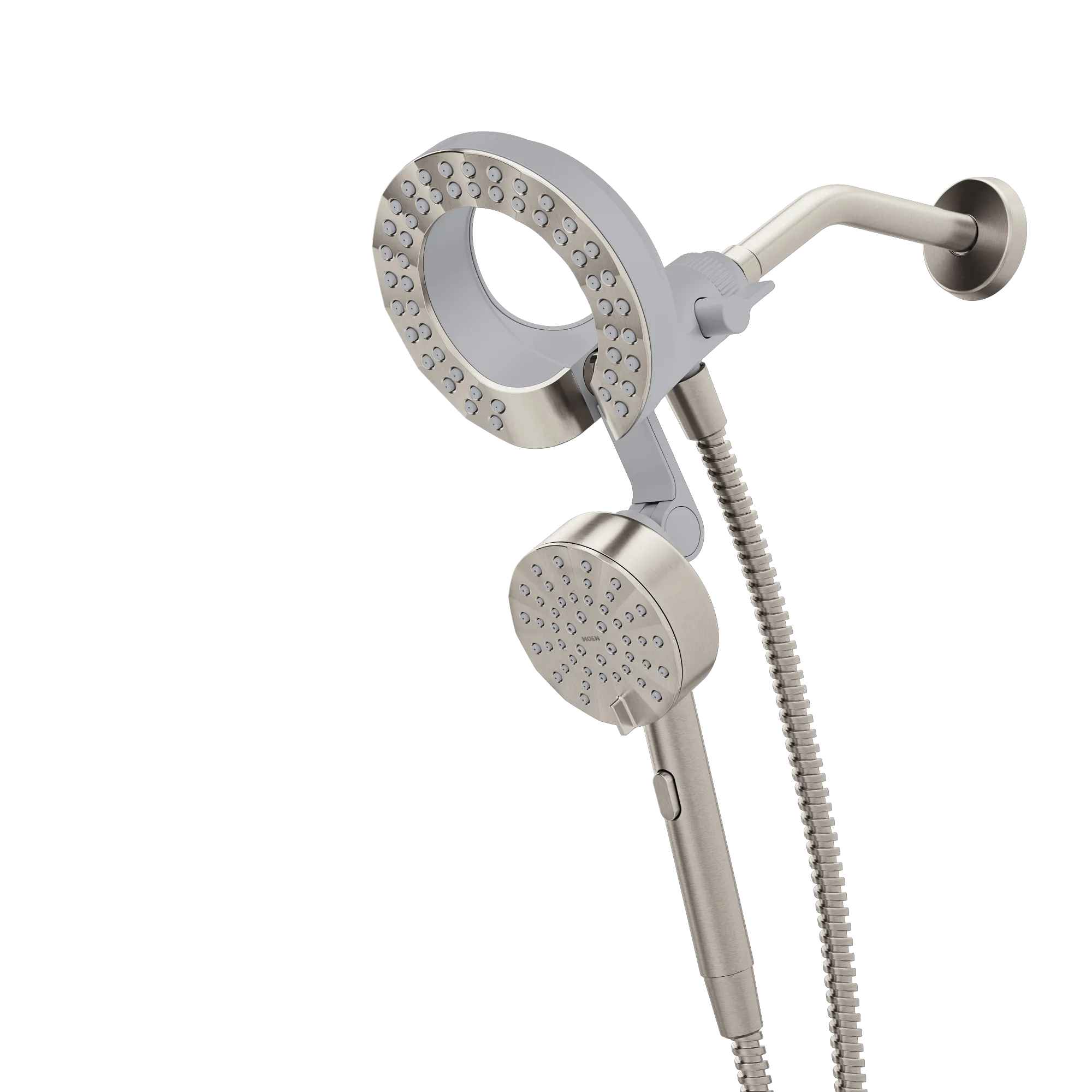 Magnetix Spot resist brushed nickel six-function 6-1/2" diameter spray head standard with handshower - Image 4