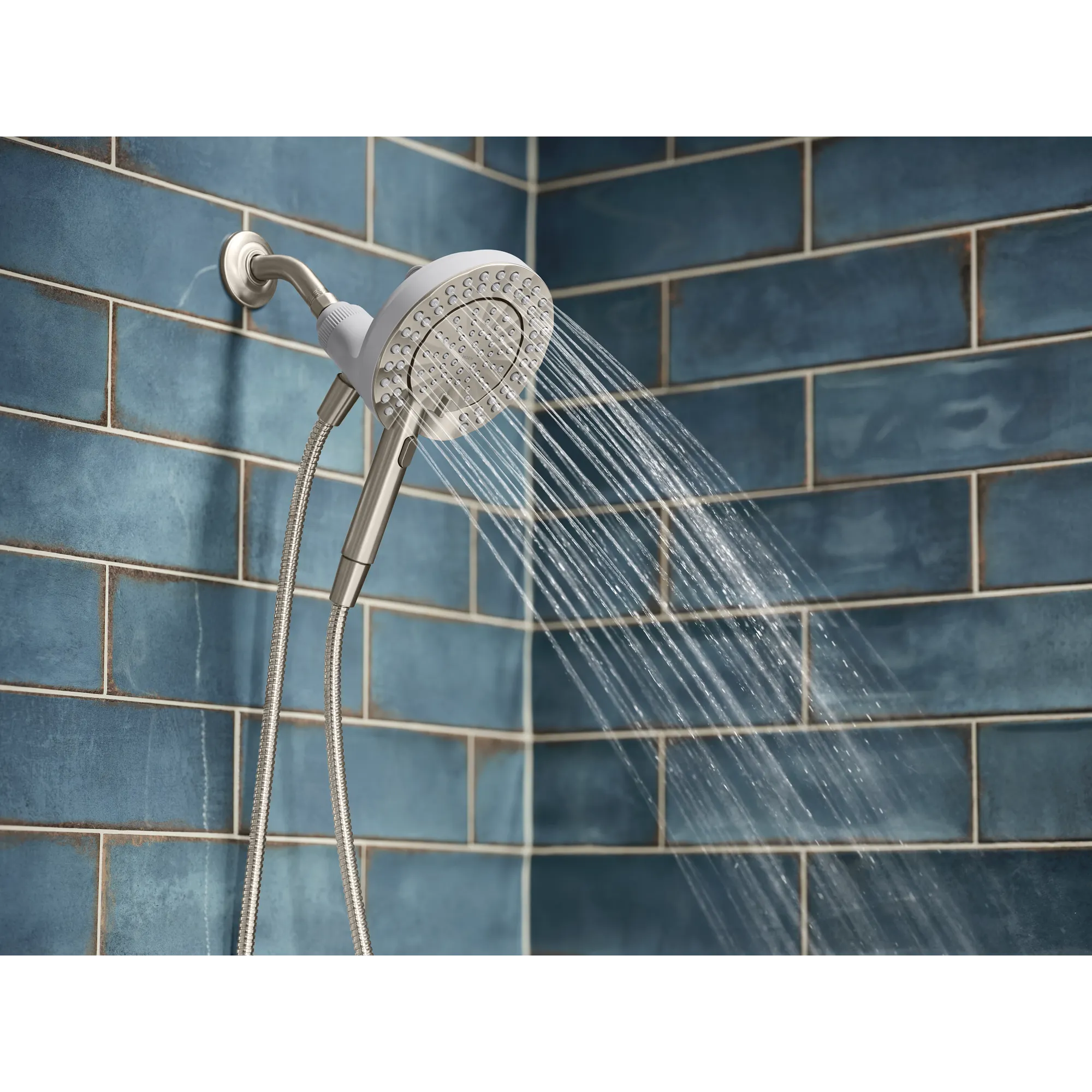 Magnetix Spot resist brushed nickel six-function 6-1/2" diameter spray head standard with handshower - Image 6