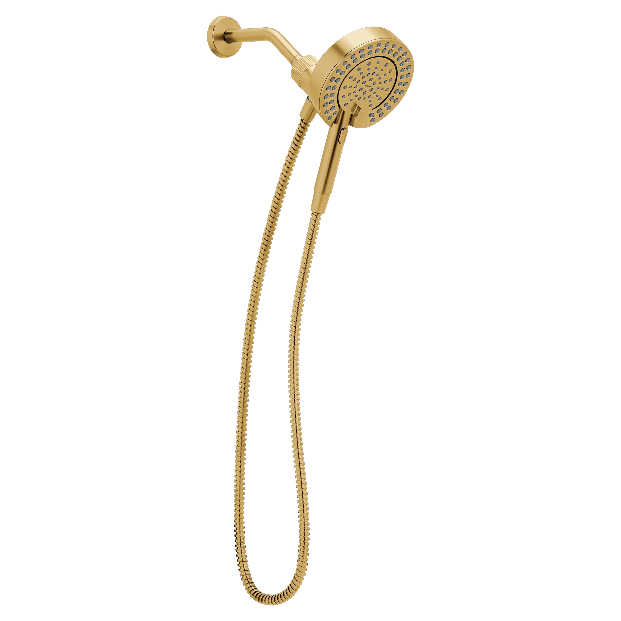 Magnetix Brushed gold six-function 6-1/2" diameter spray head standard with handshower - Image 2