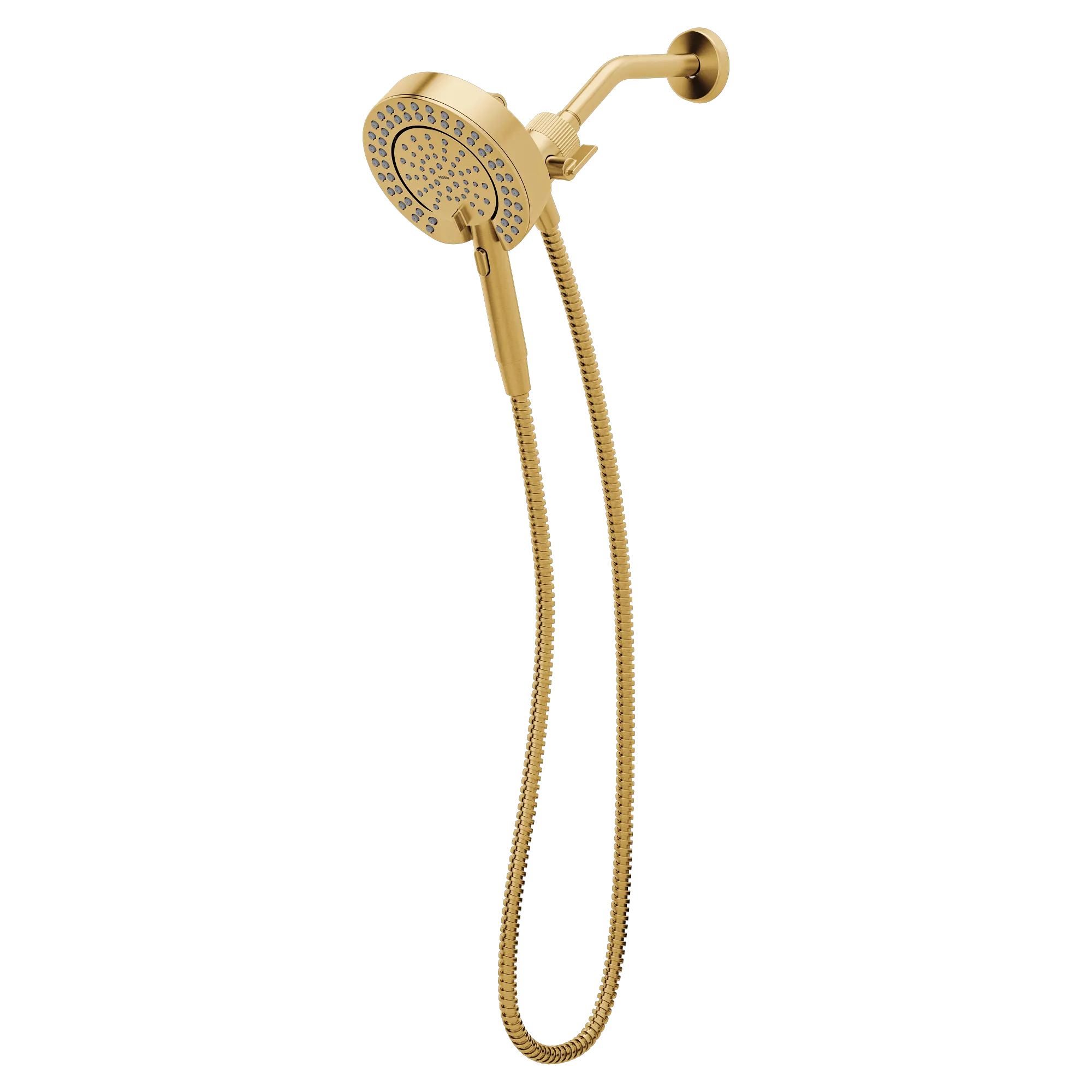 Magnetix Brushed gold six-function 6-1/2" diameter spray head standard with handshower - Image 4