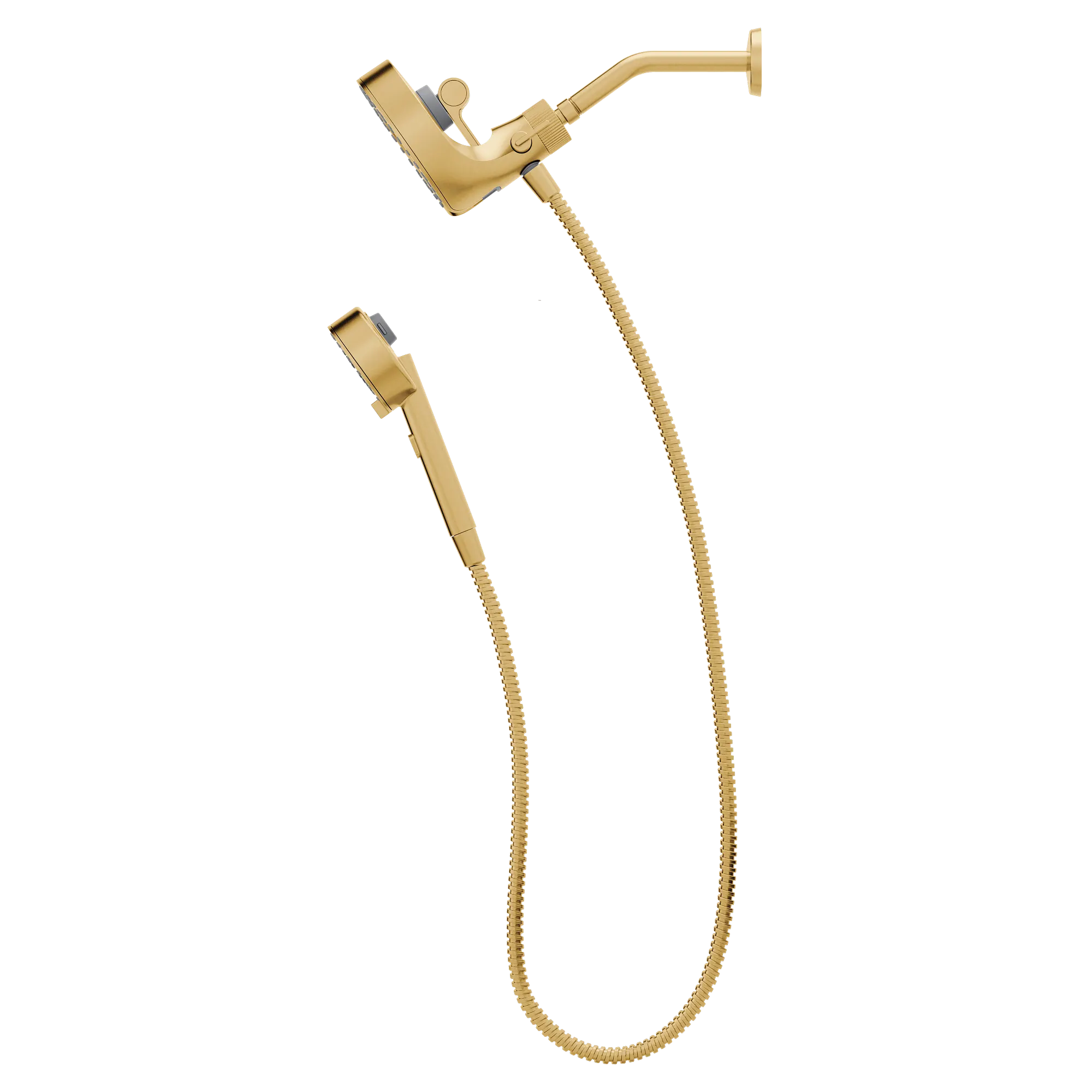 Magnetix Brushed gold six-function 6-1/2" diameter spray head standard with handshower - Image 5