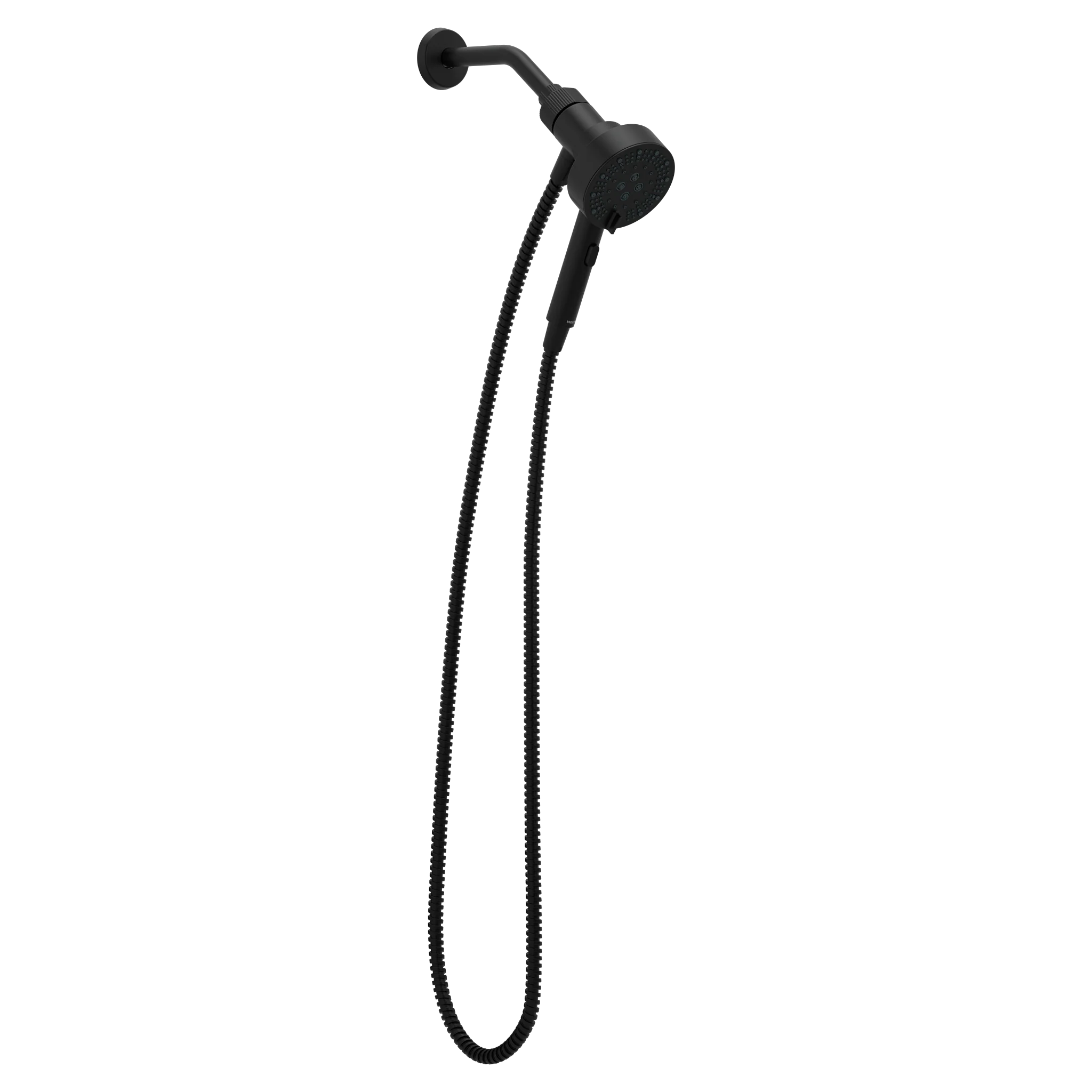 Magnetix Matte black six-function 4.25" diameter spray head handshower