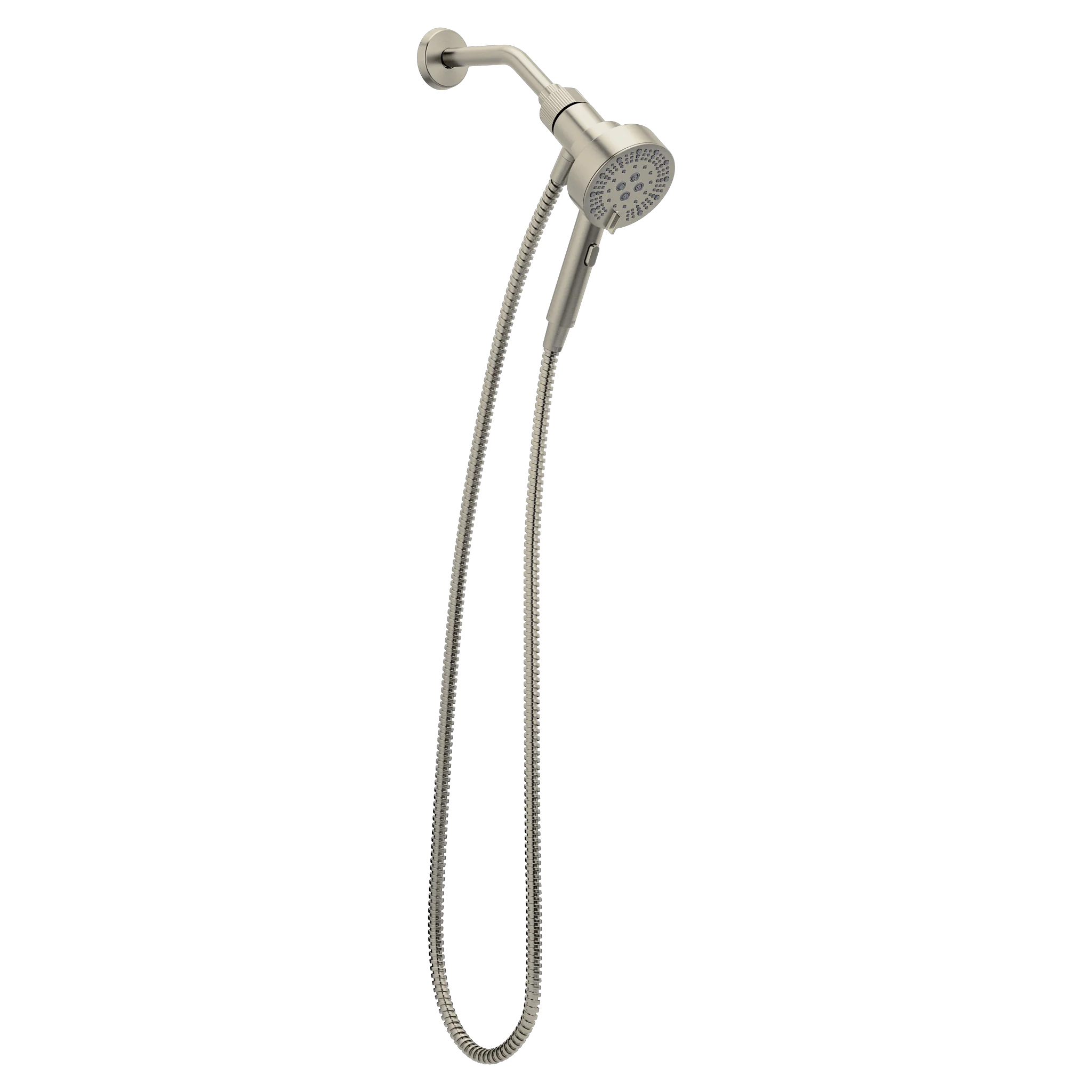 Magnetix Brushed nickel six-function 4.25" diameter spray head handshower