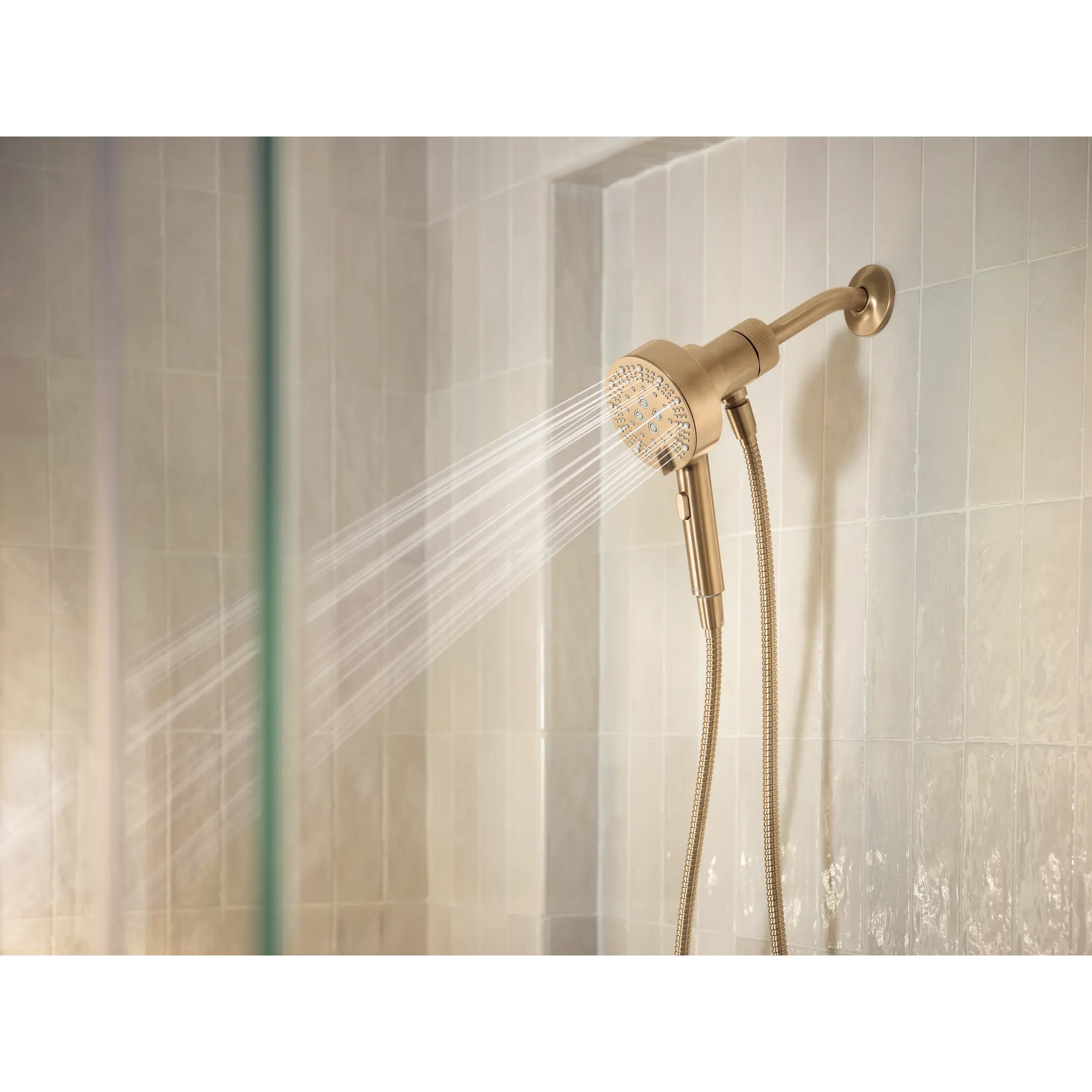 Magnetix Bronzed gold six-function 4.25" diameter spray head handshower - Image 3