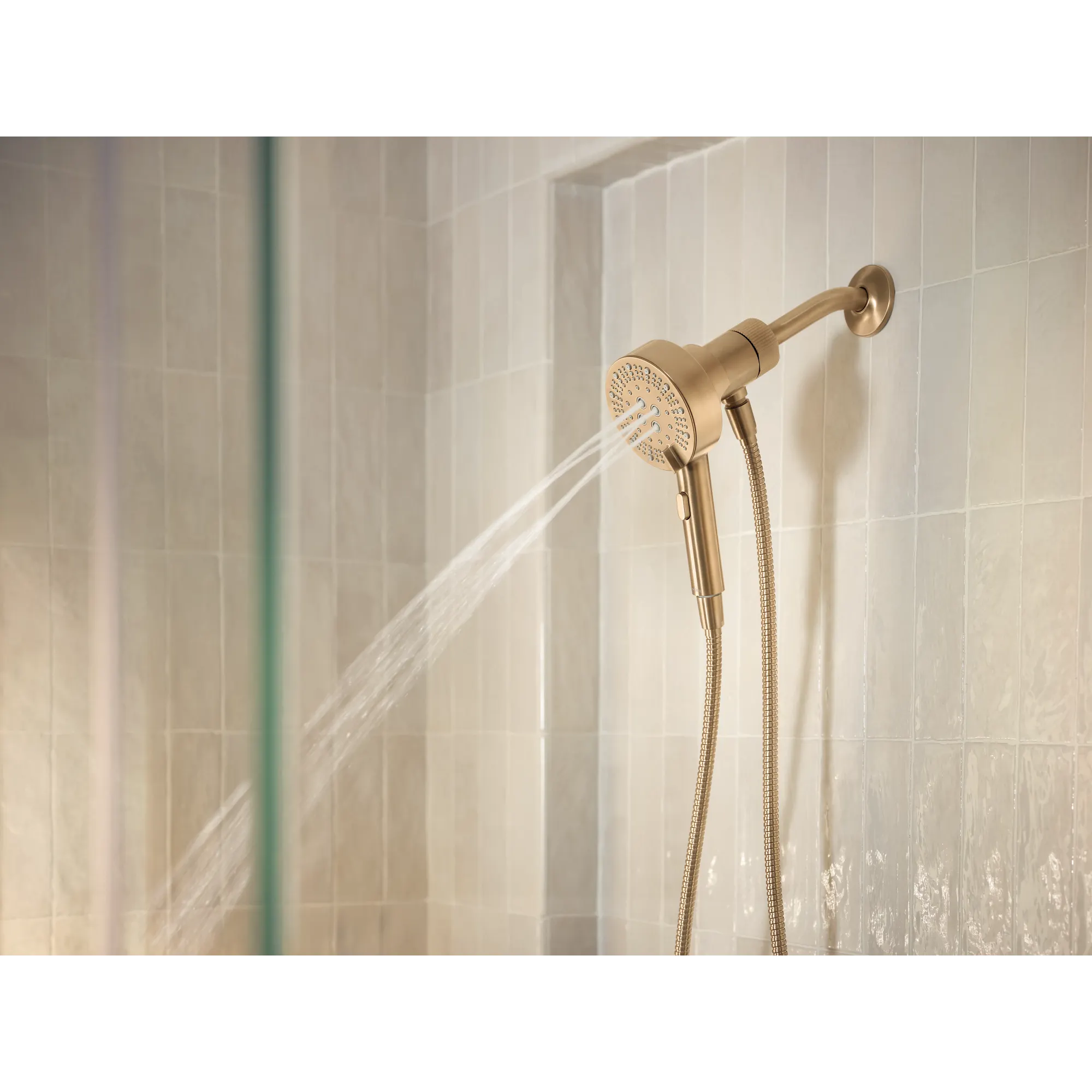 Magnetix Bronzed gold six-function 4.25" diameter spray head handshower - Image 4