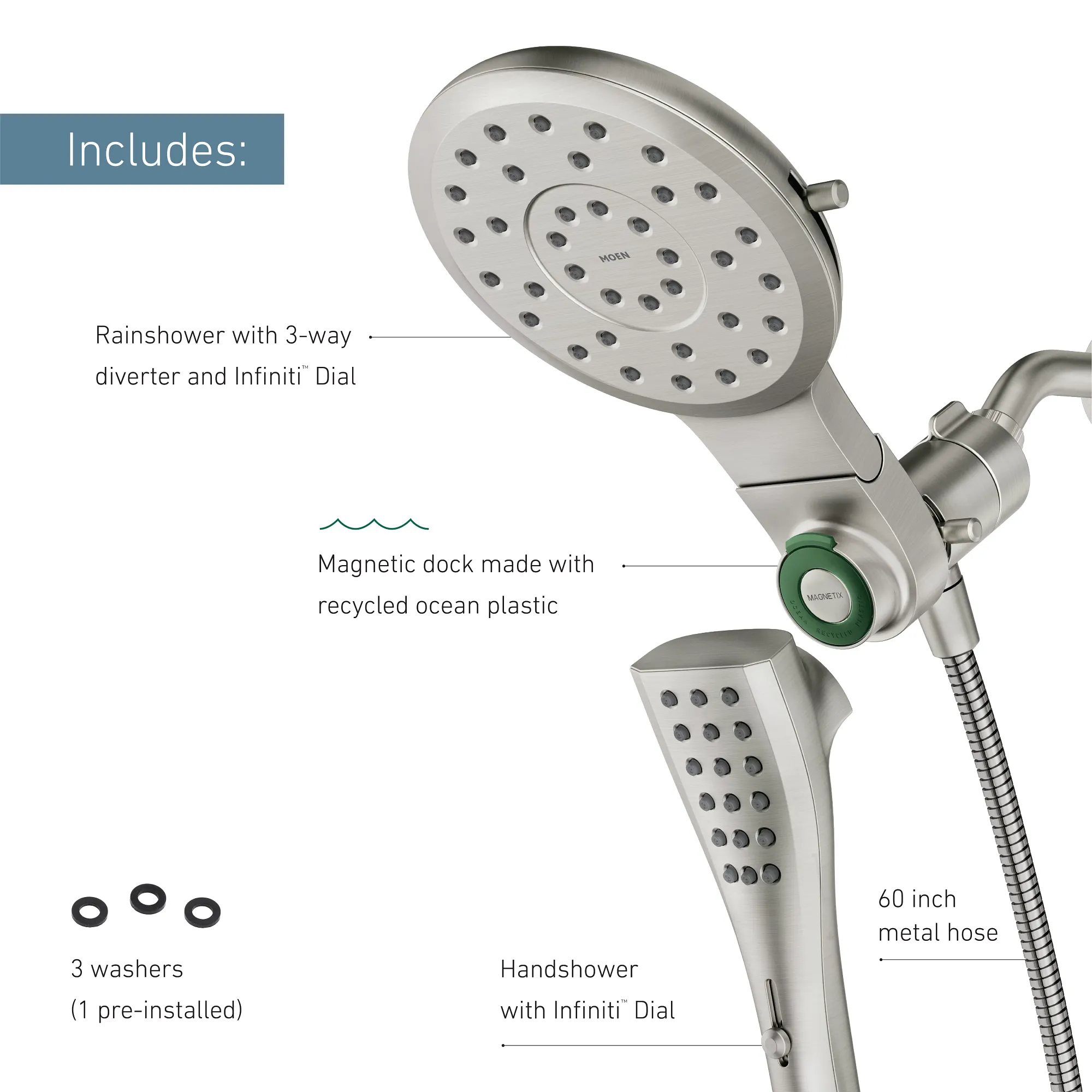 Verso Eco-Performance Combination Shower With Infiniti Dial - Image 21