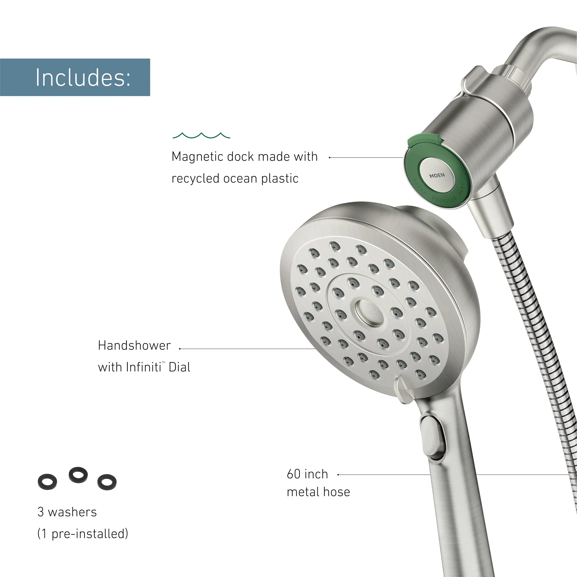 5" Handheld Showerhead with Infiniti Dial - Image 33