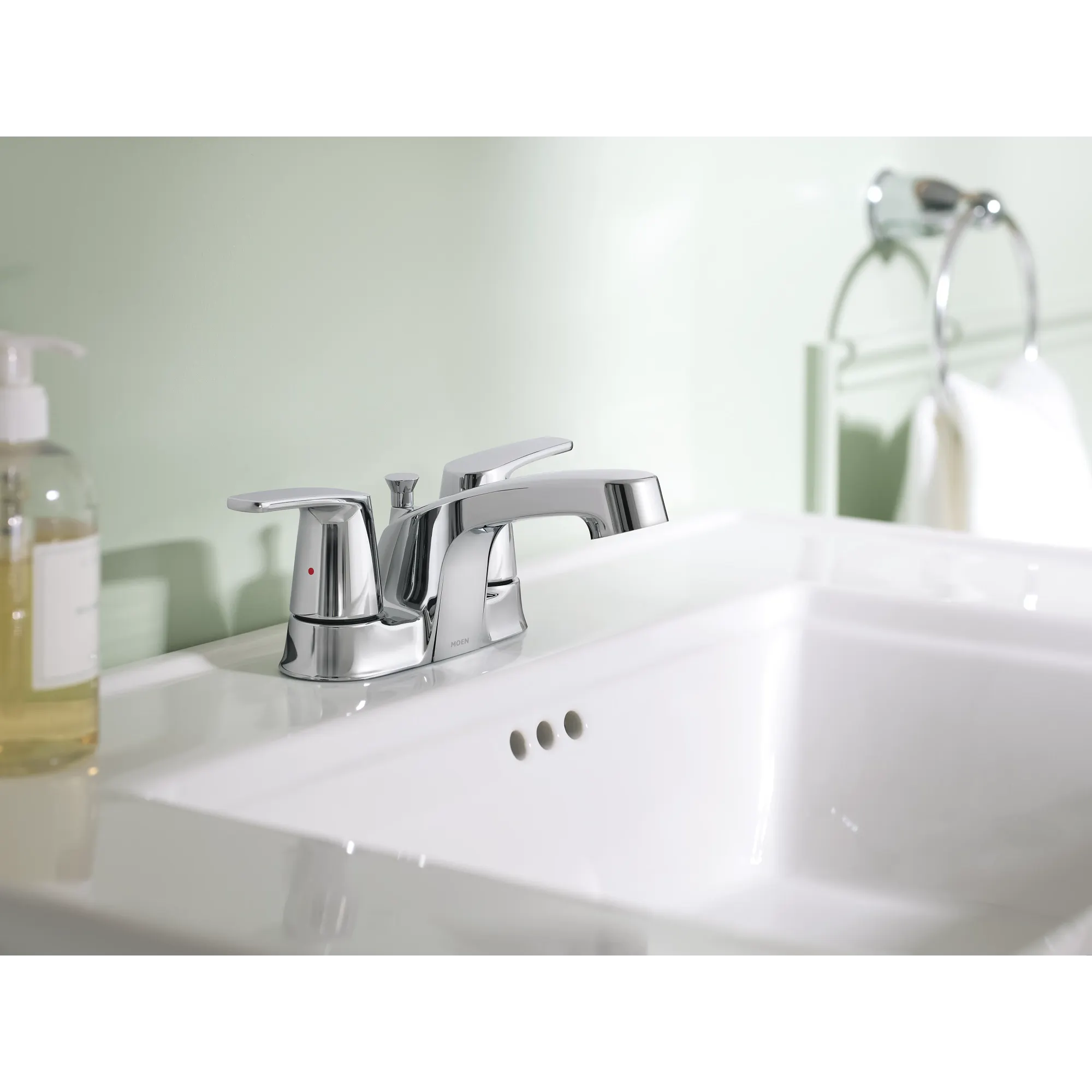 Chateau Chrome two-handle low arc bathroom faucet - Image 2