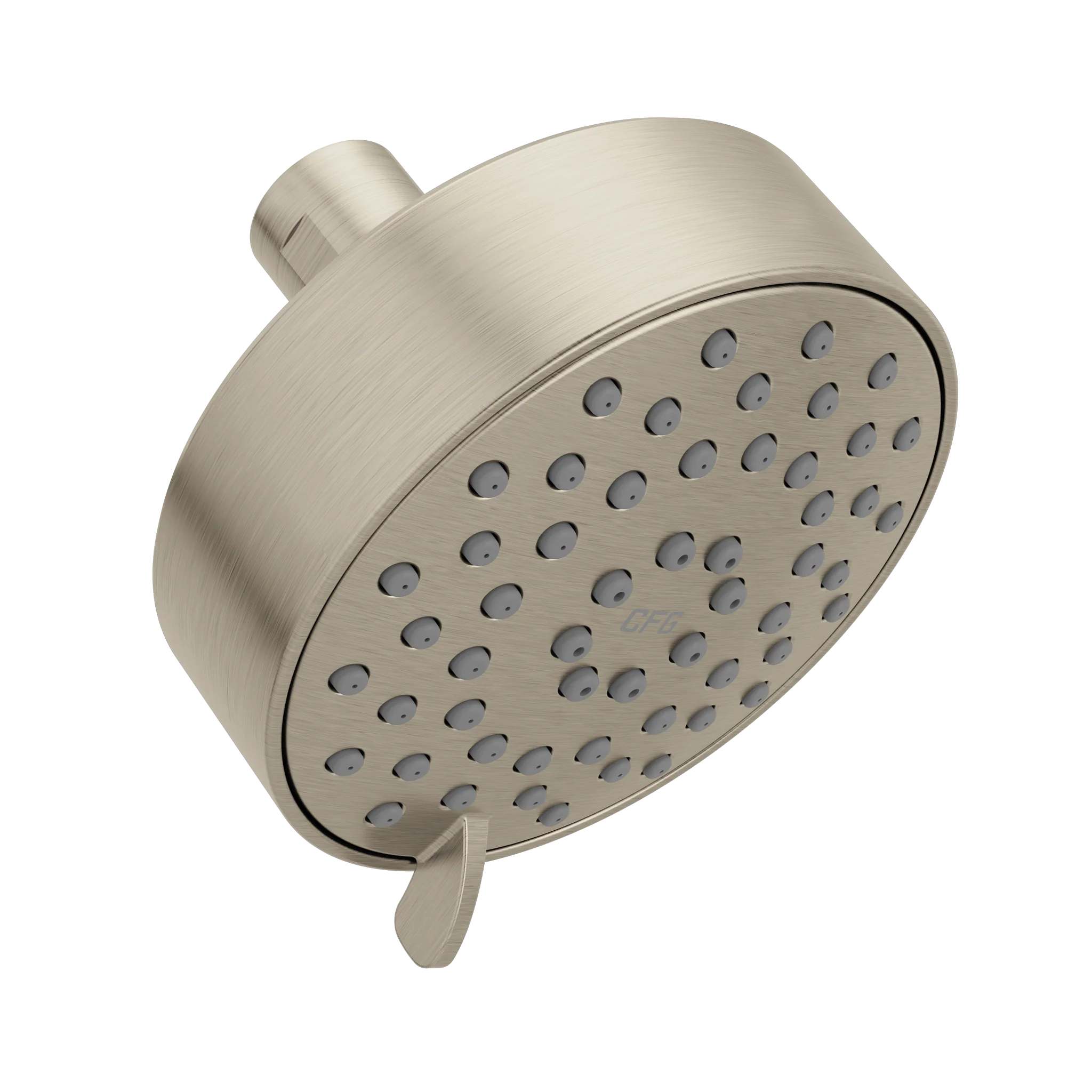CFG Brushed nickel three-function 4" diameter spray head standard