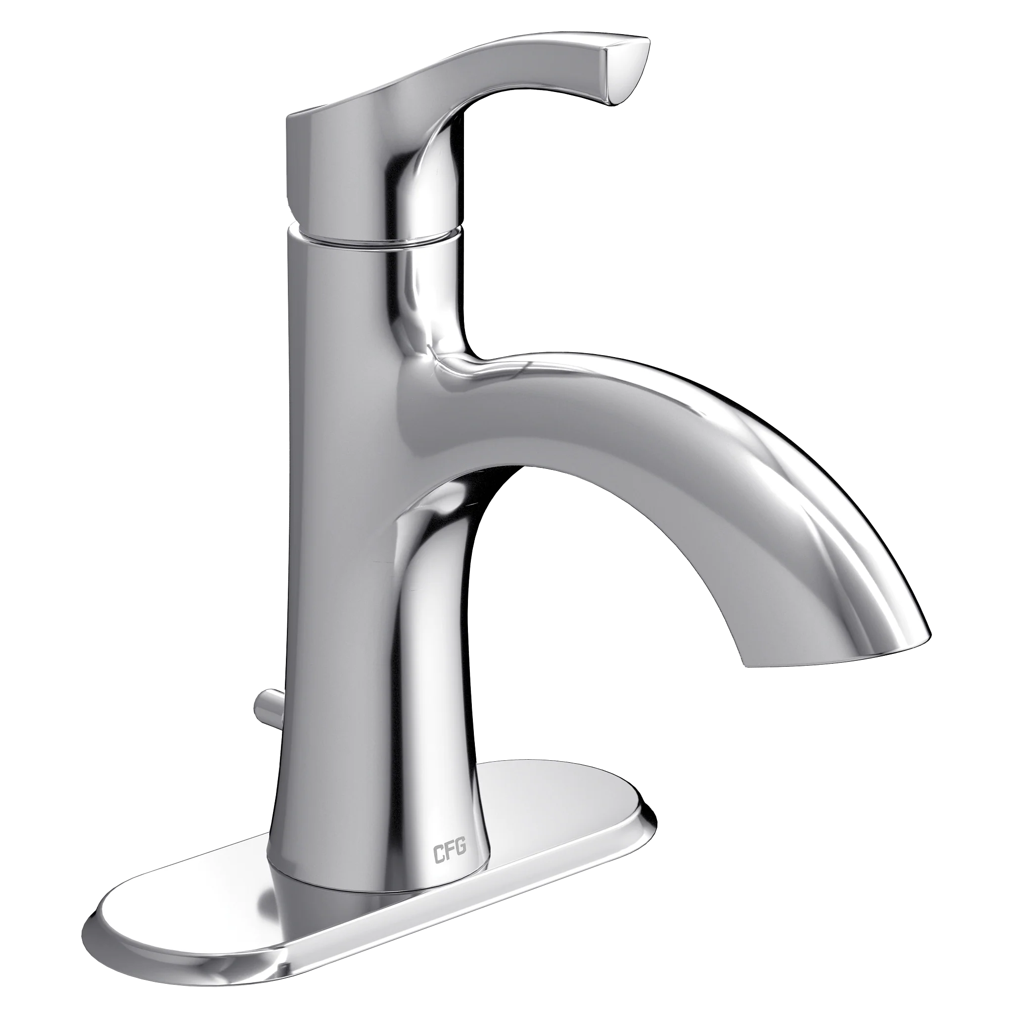 Ash Chrome one-handle low arc bathroom faucet
