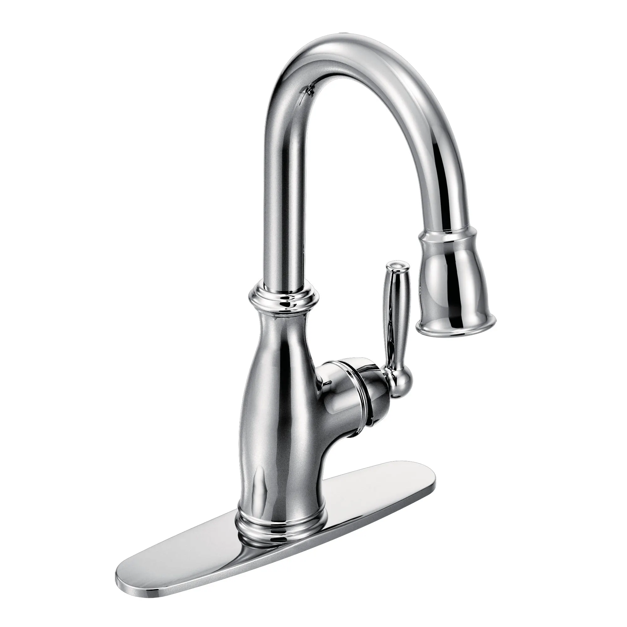 Brantford Chrome One-Handle High Arc Pulldown Bar Faucet - Image 2