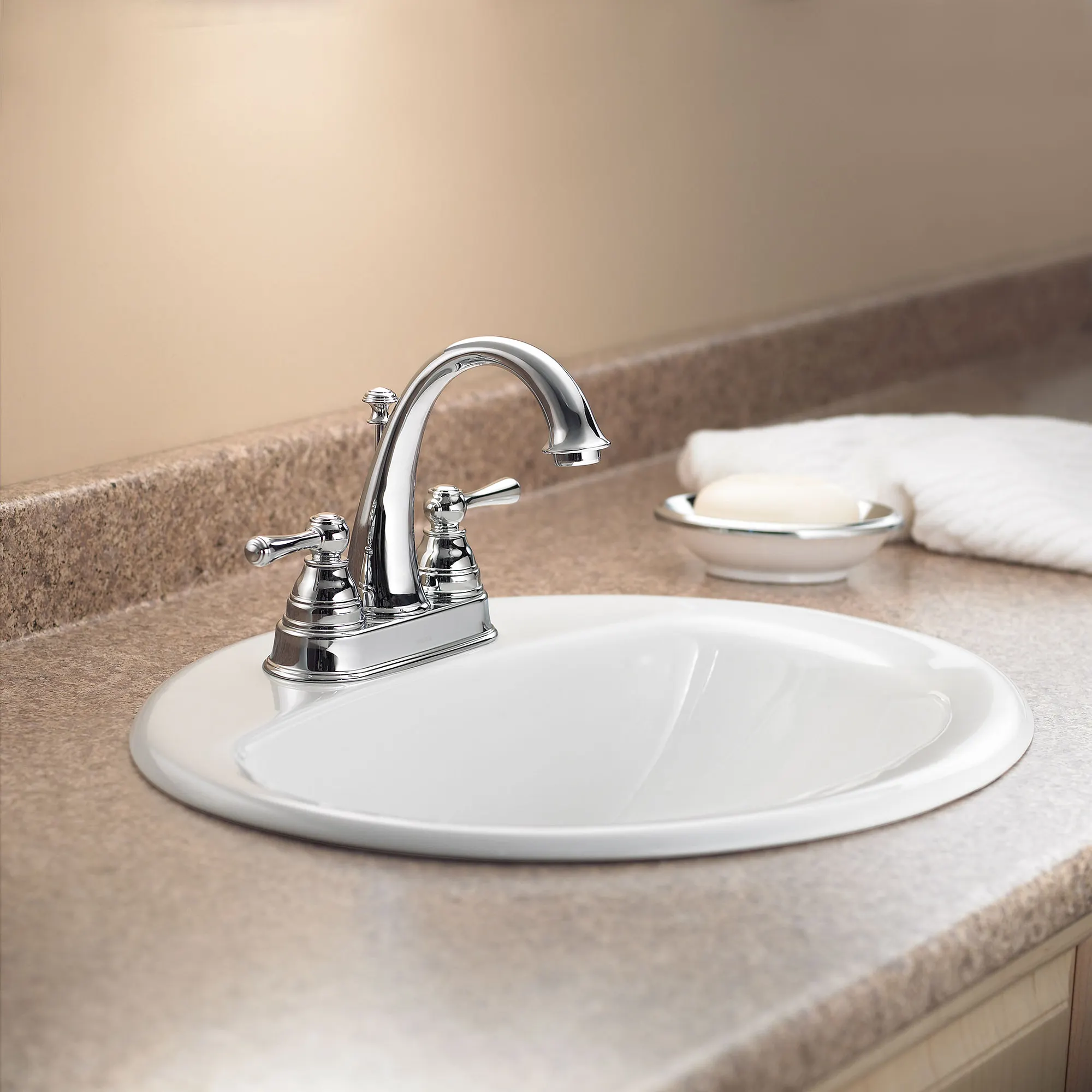 Kingsley Chrome Two-Handle High Arc Bathroom Faucet - Image 13