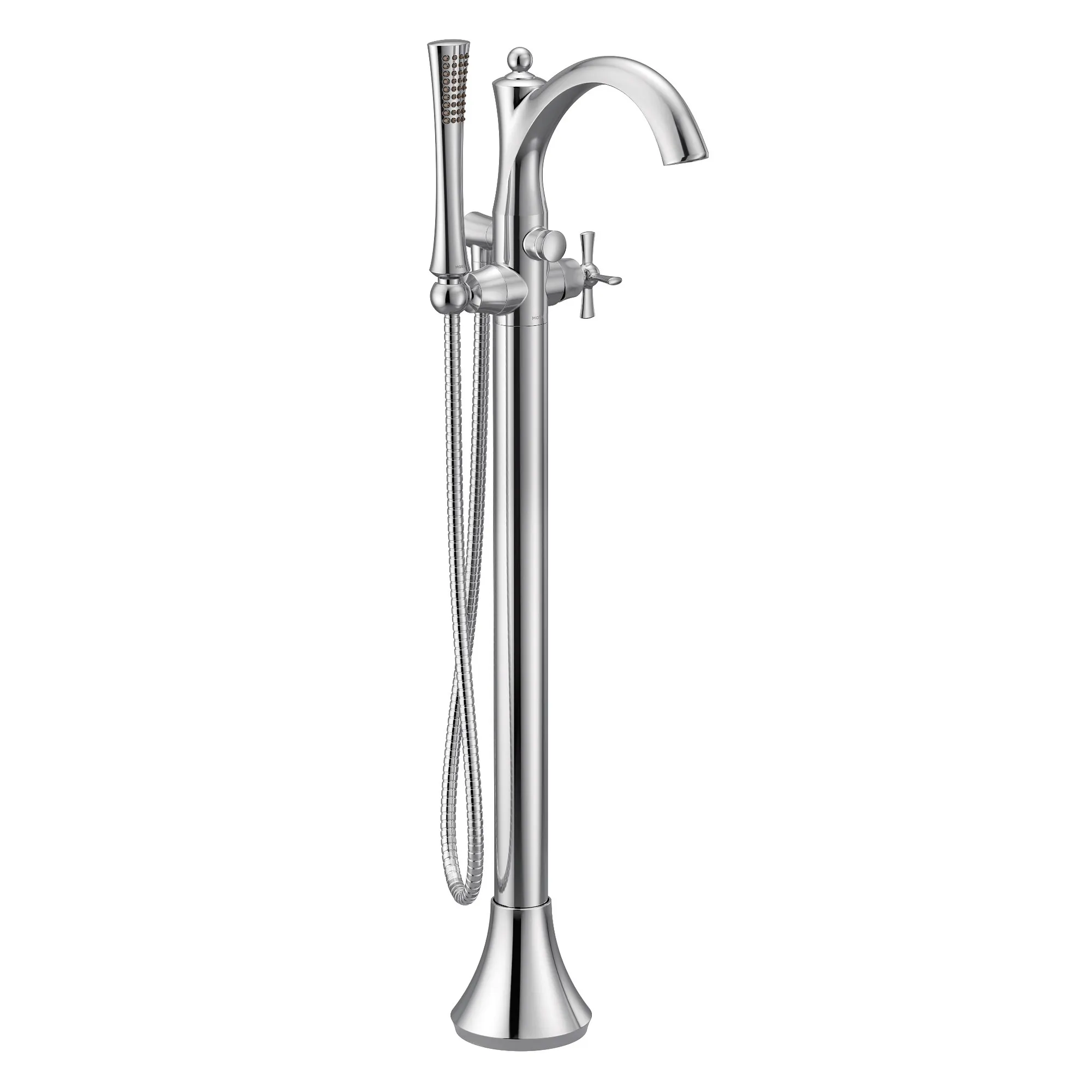 Wynford Chrome one-handle tub filler includes hand shower - Image 3