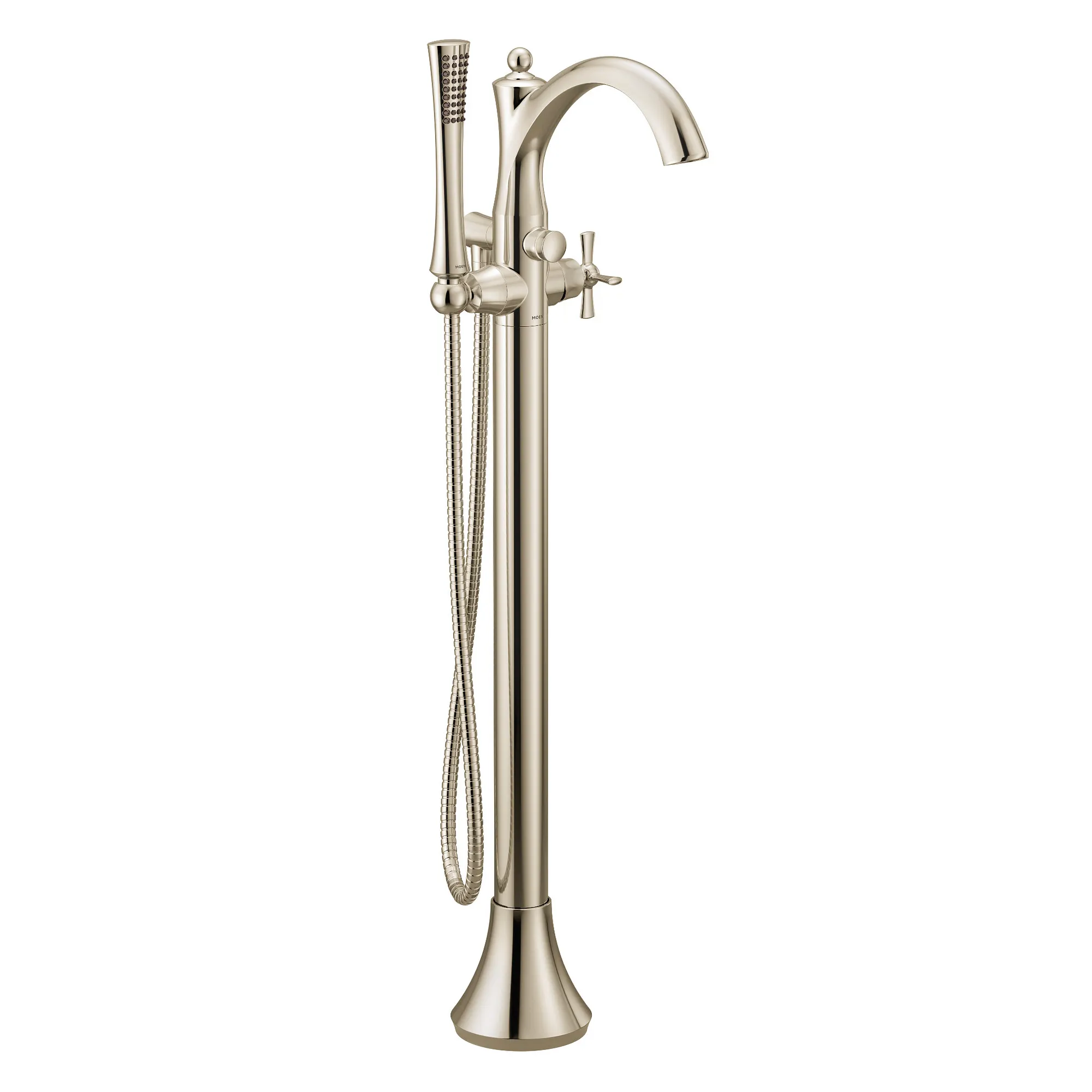 Wynford Chrome one-handle tub filler includes hand shower - Image 7