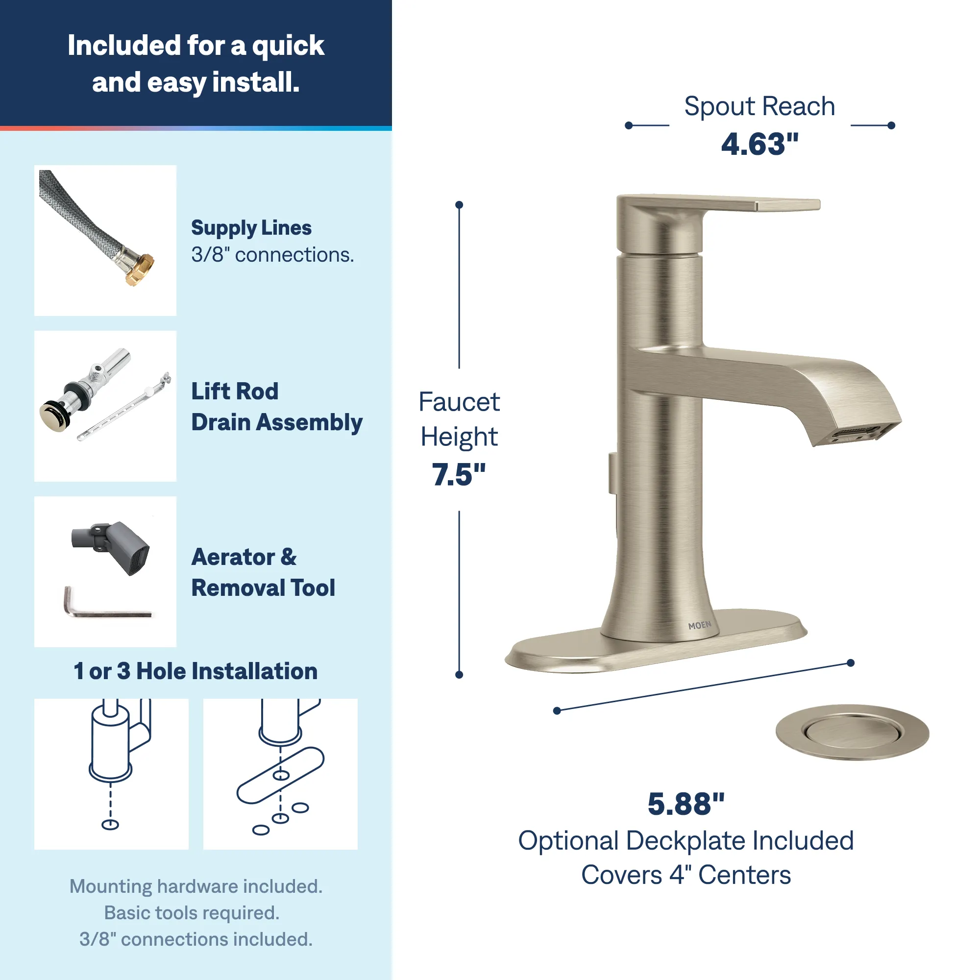 Genta LX One-handle Bathroom Sink Faucet - Image 18