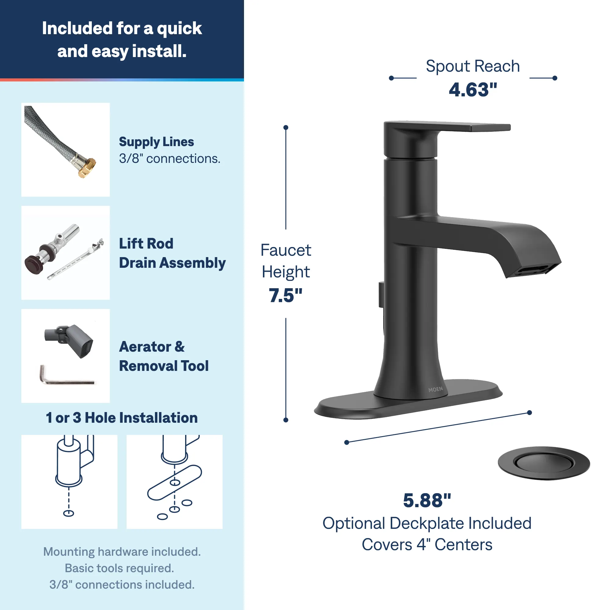 Genta LX One-handle Bathroom Sink Faucet - Image 9