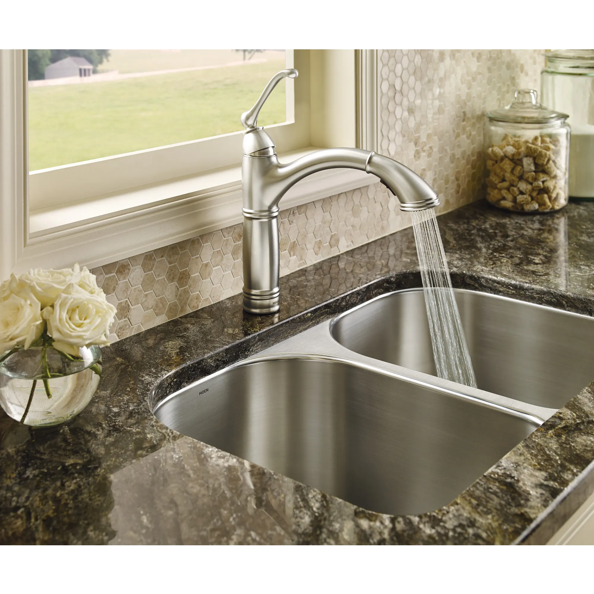 Brantford Chrome One-Handle High Arc Pullout Kitchen Faucet - Image 21