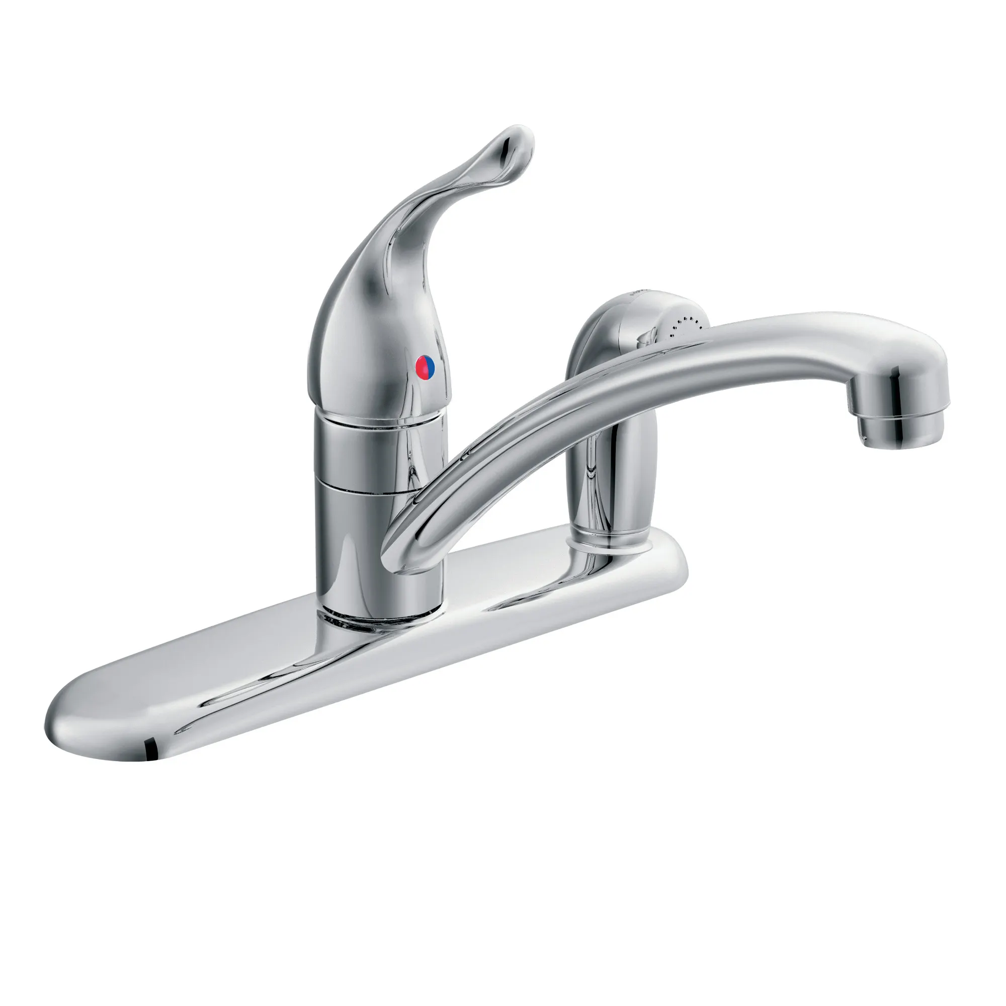 Chateau Chrome One-Handle Low Arc Kitchen Faucet - Image 2