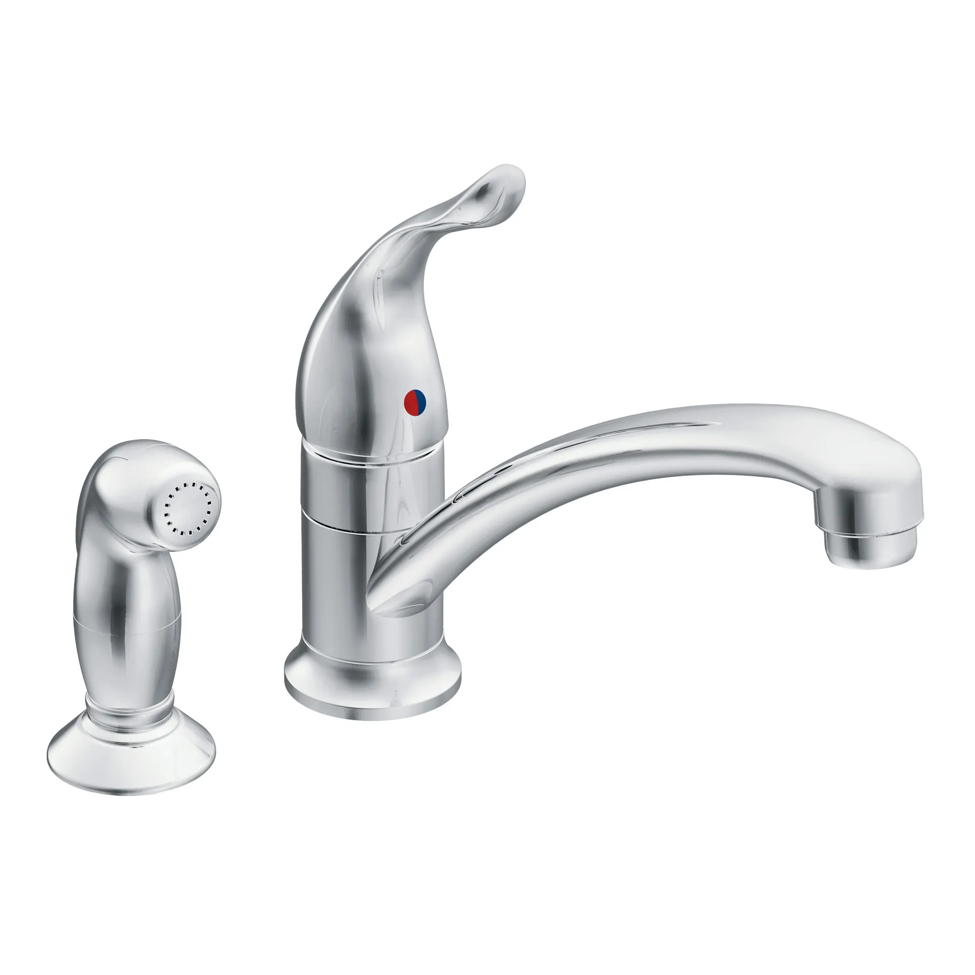 Chateau Chrome One-Handle Low Arc Kitchen Faucet - Image 2