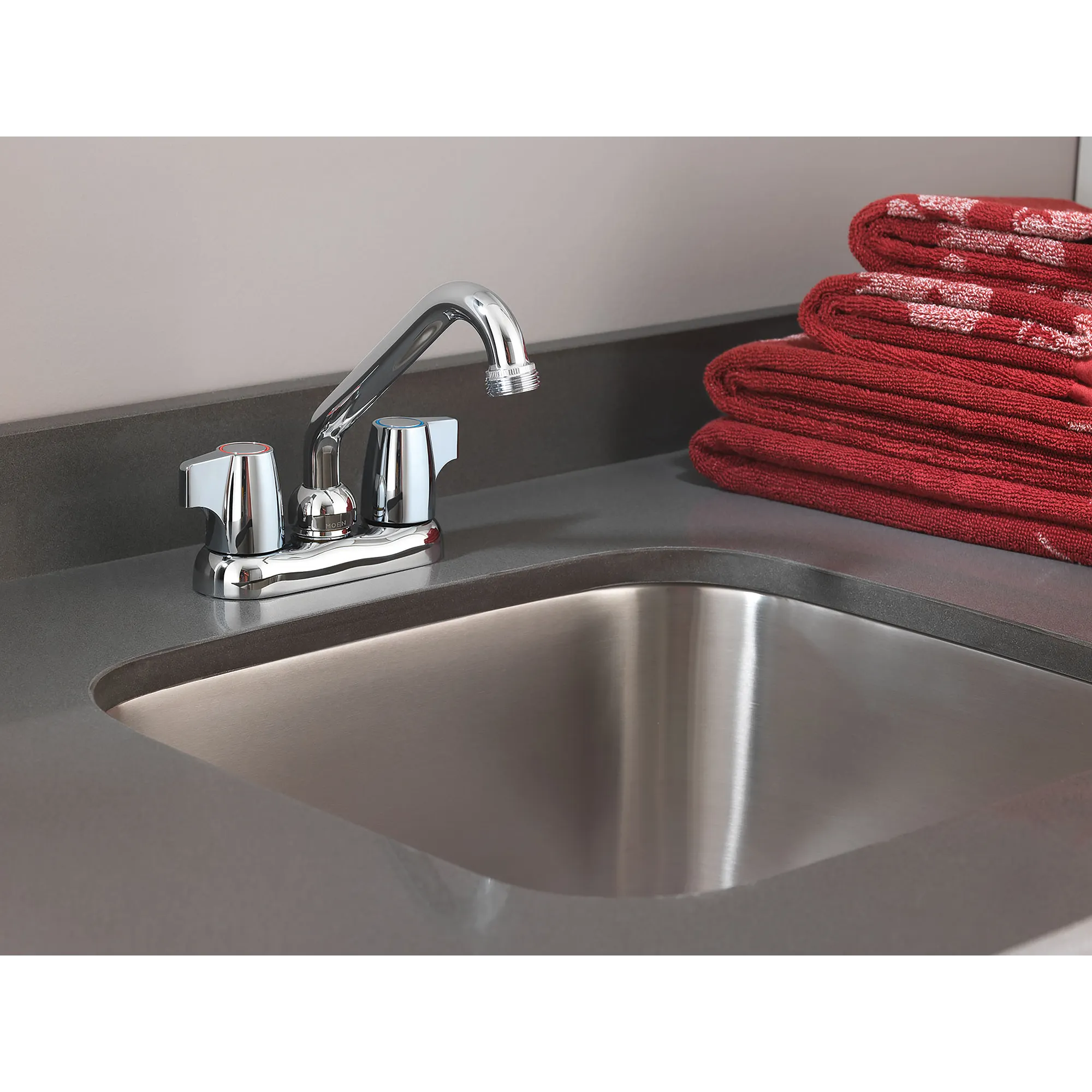 Chateau Chrome Two-Handle Low Arc Laundry Faucet - Image 2