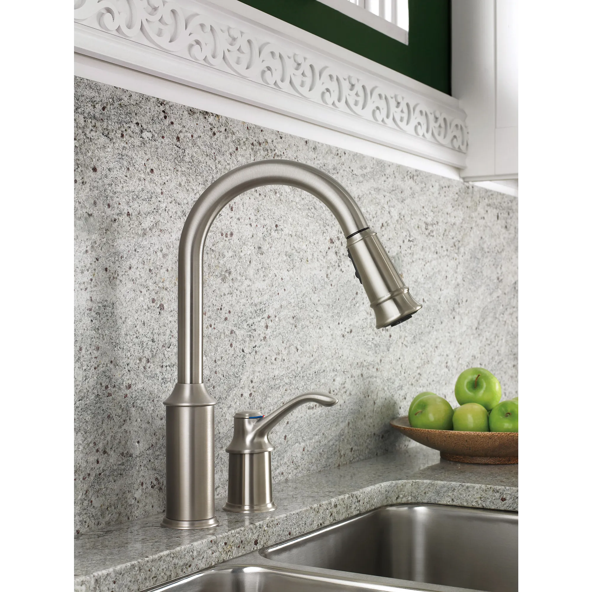 Aberdeen Chrome One-Handle High Arc Pulldown Kitchen Faucet - Image 21