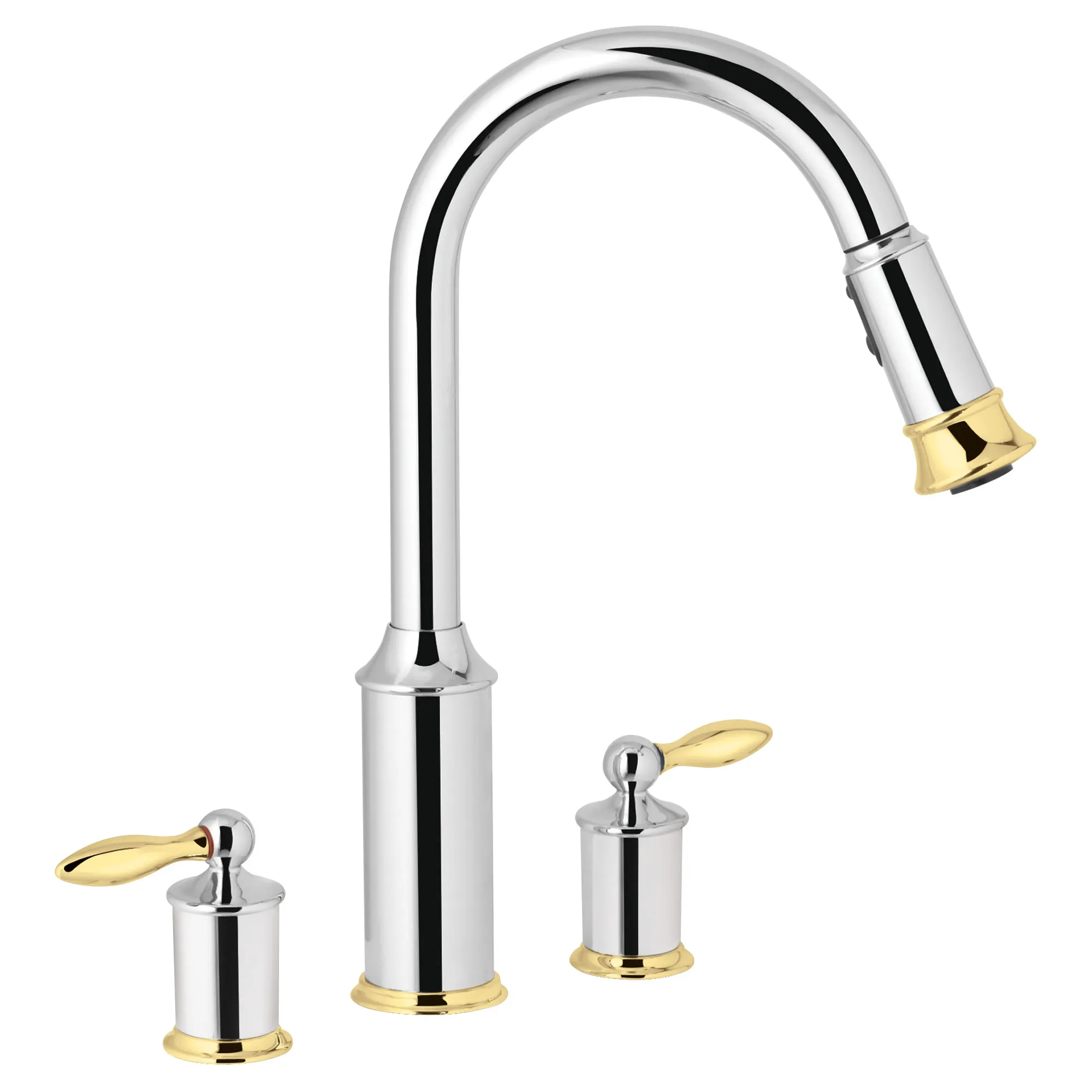 Aberdeen Chrome two-handle high arc pulldown kitchen faucet - Image 2