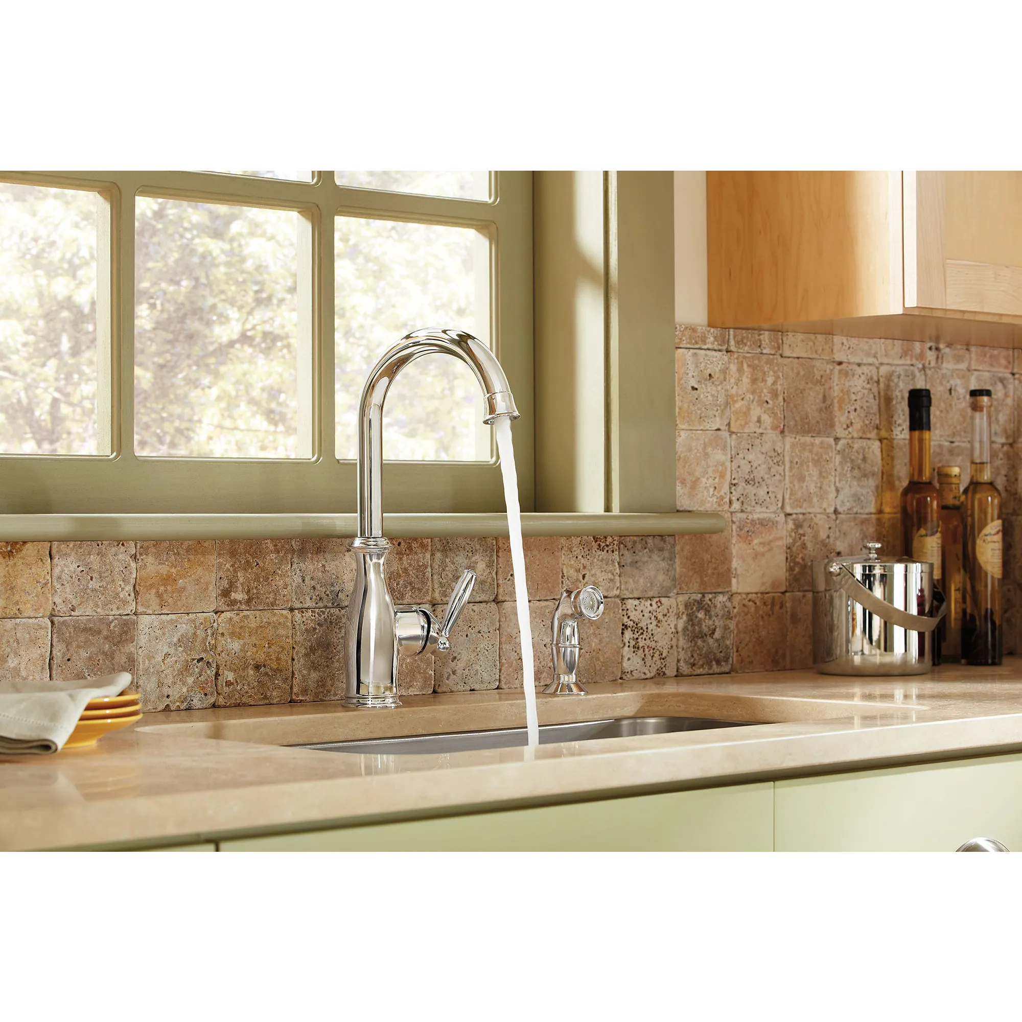 Brantford Chrome one-handle high arc kitchen faucet - Image 3
