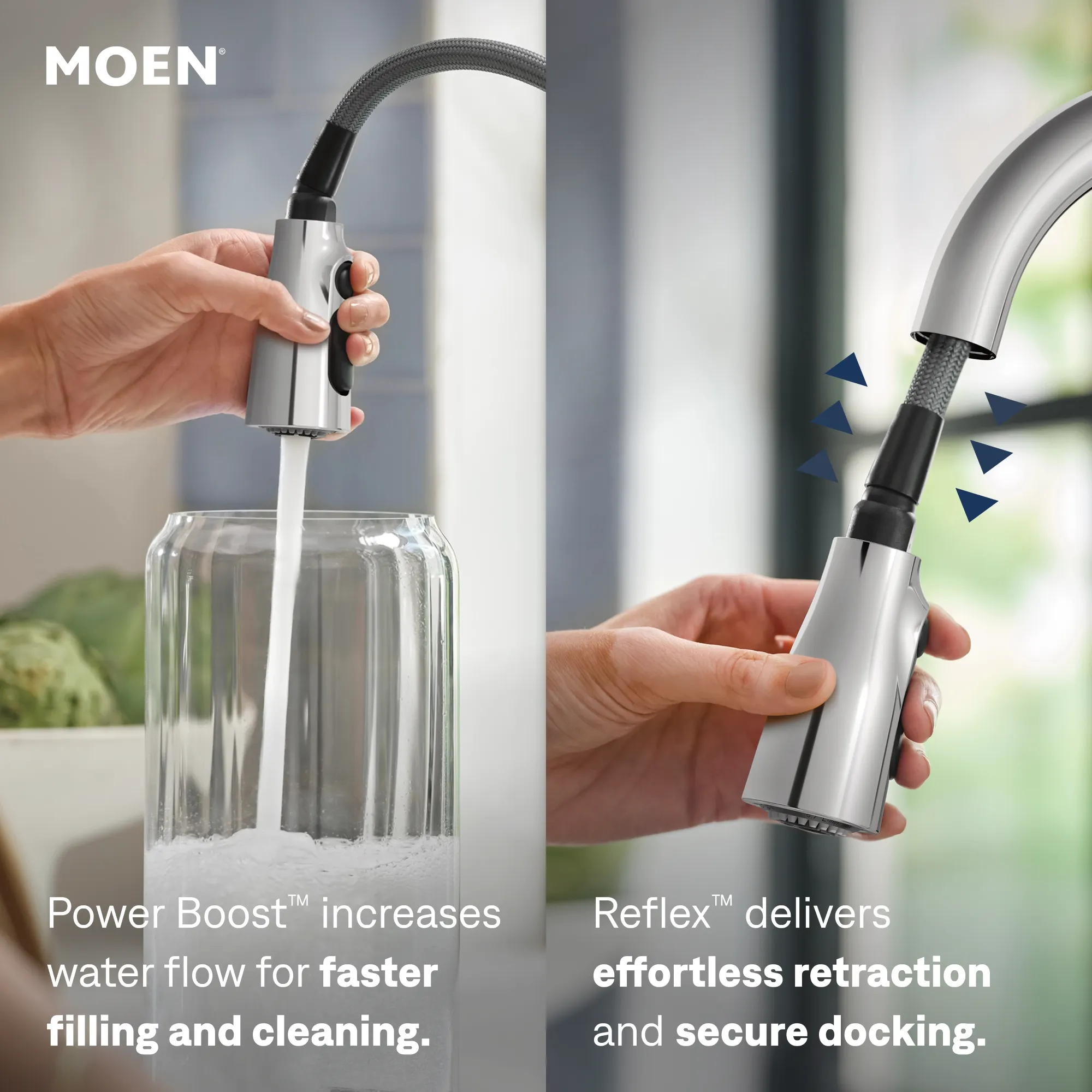 Sleek One-Handle High Arc Pulldown Kitchen Faucet - Image 4