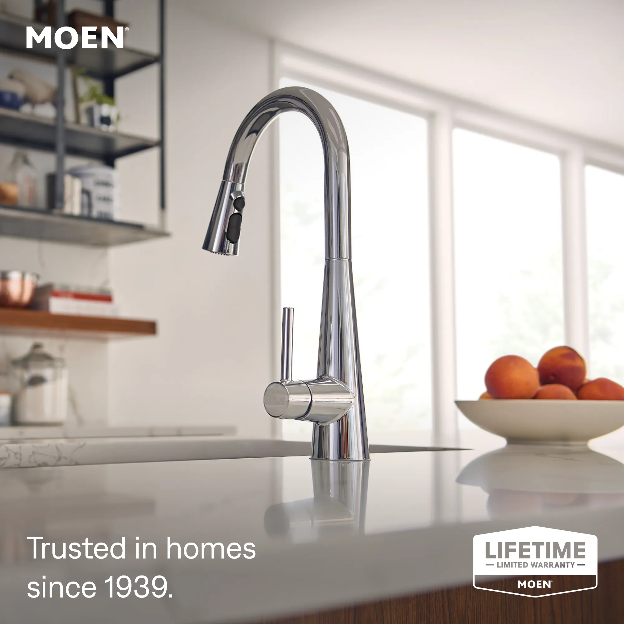Sleek One-Handle High Arc Pulldown Kitchen Faucet - Image 5