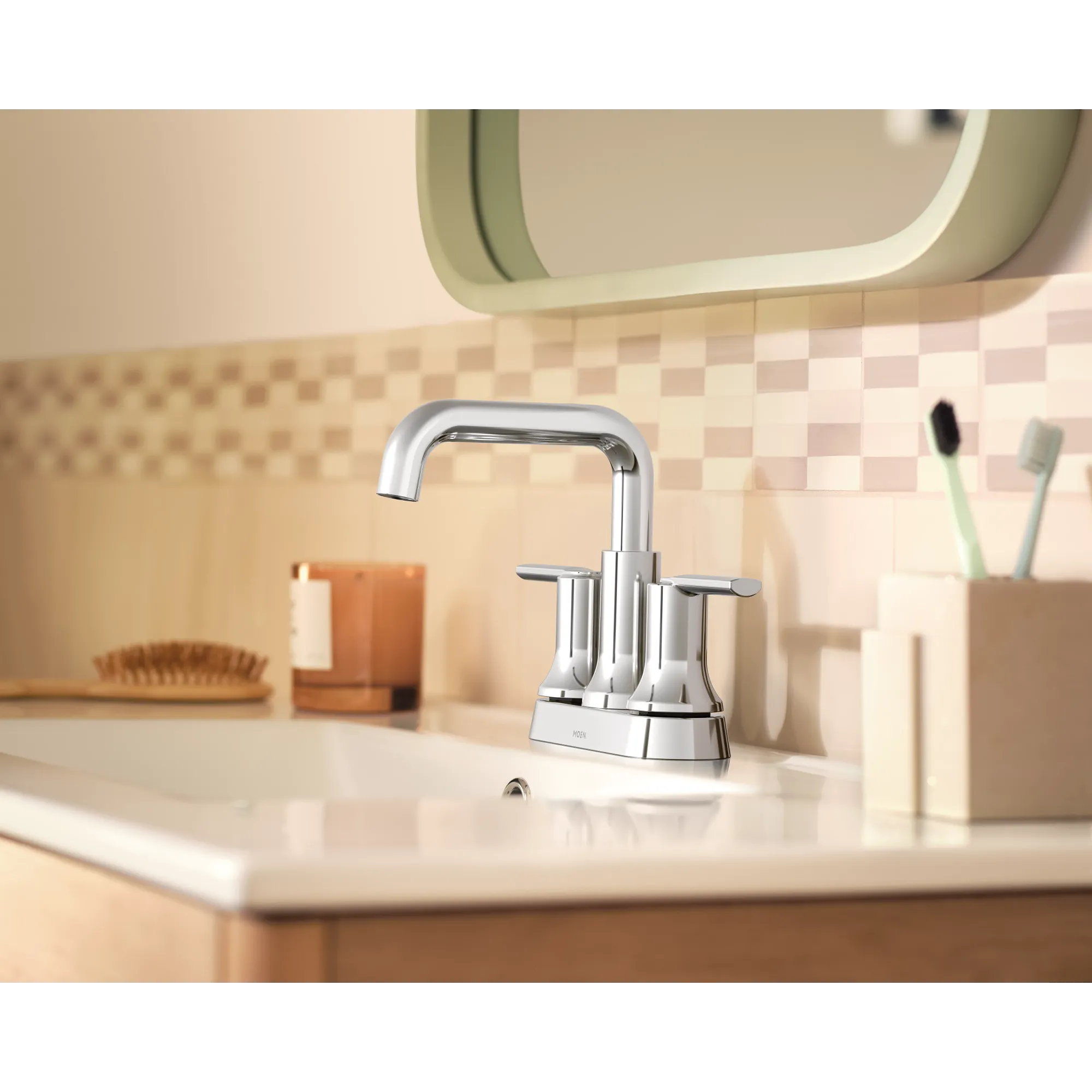 Zyla Chrome two-handle high arc bathroom faucet - Image 2