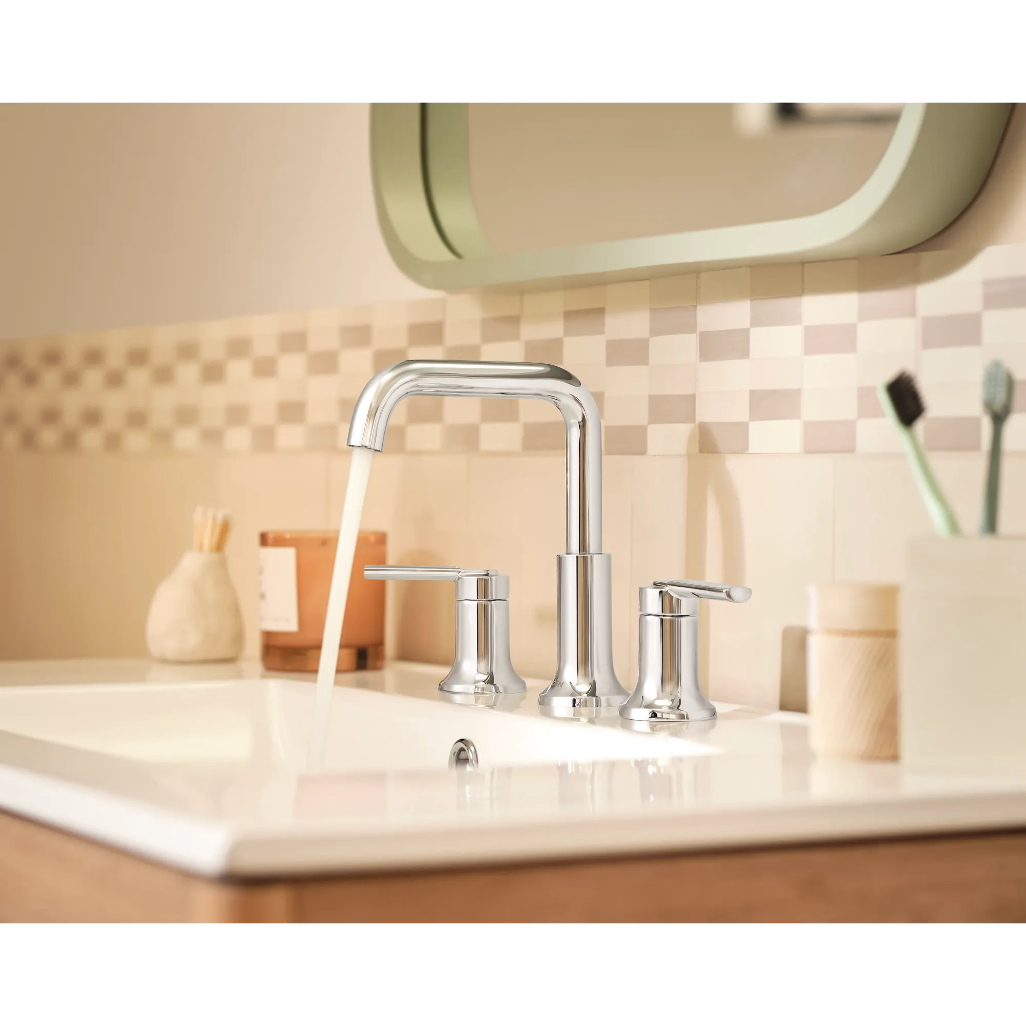 Zyla Chrome two-handle high arc bathroom faucet - Image 6