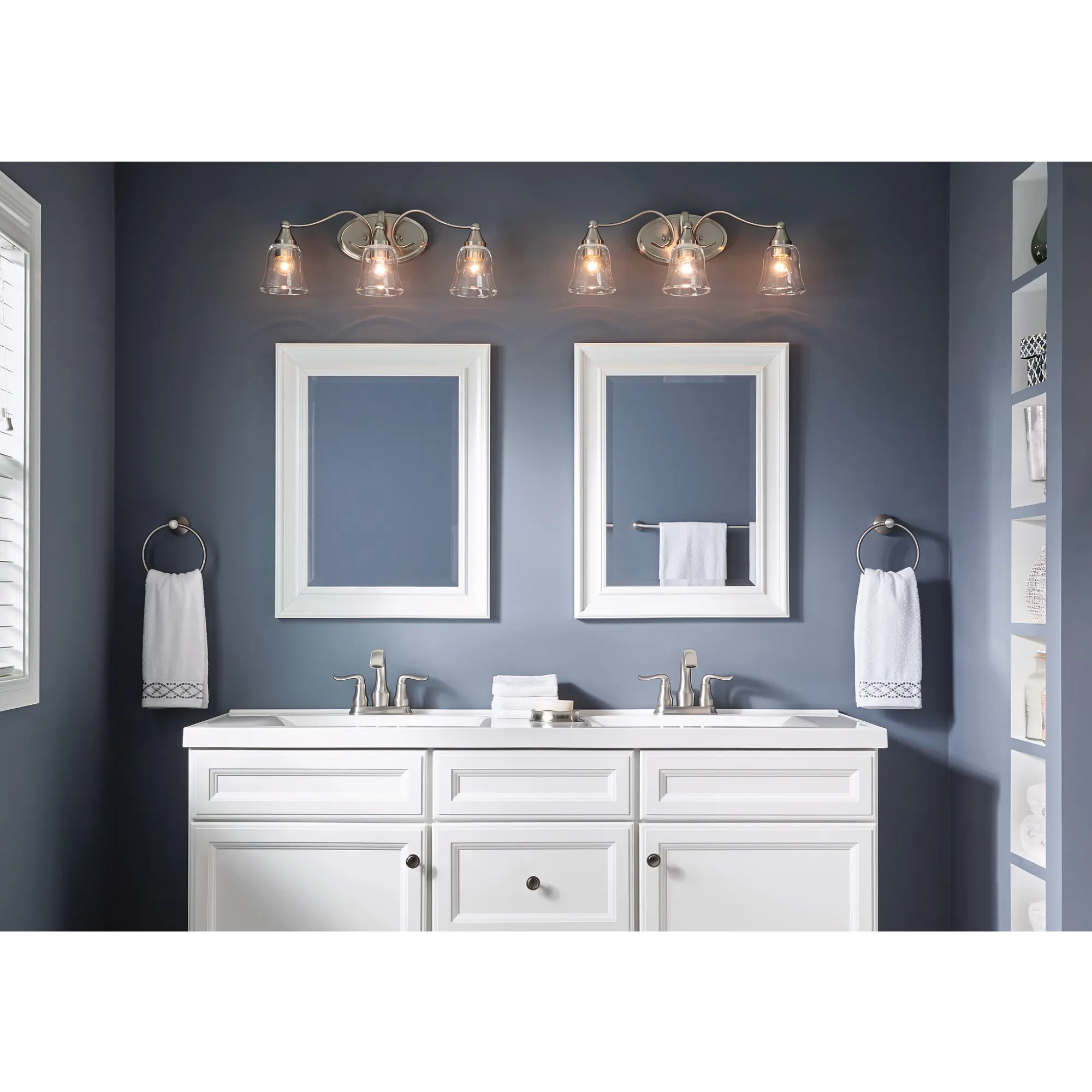 Hamden Spot Resist Brushed Nickel Two-Handle High Arc Bathroom Faucet - Image 4