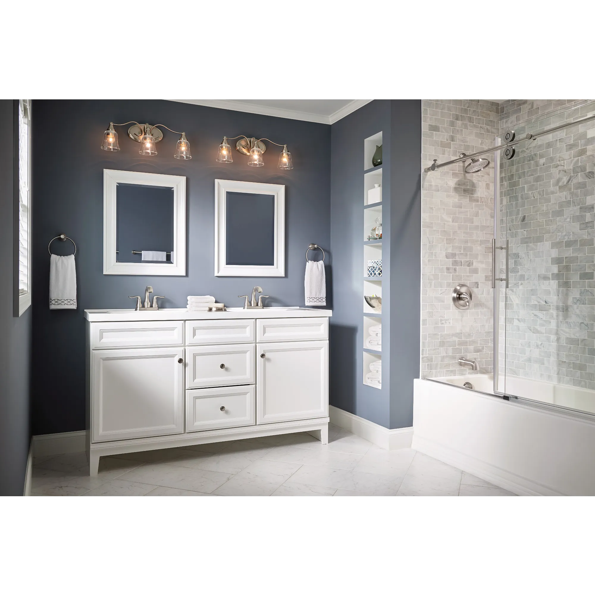 Hamden Spot Resist Brushed Nickel Two-Handle High Arc Bathroom Faucet - Image 5