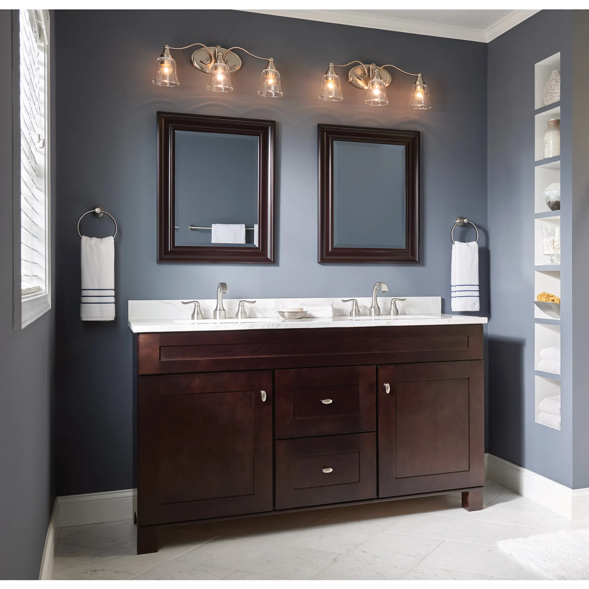 Hamden Spot Resist Brushed Nickel Two-Handle High Arc Bathroom Faucet - Image 4