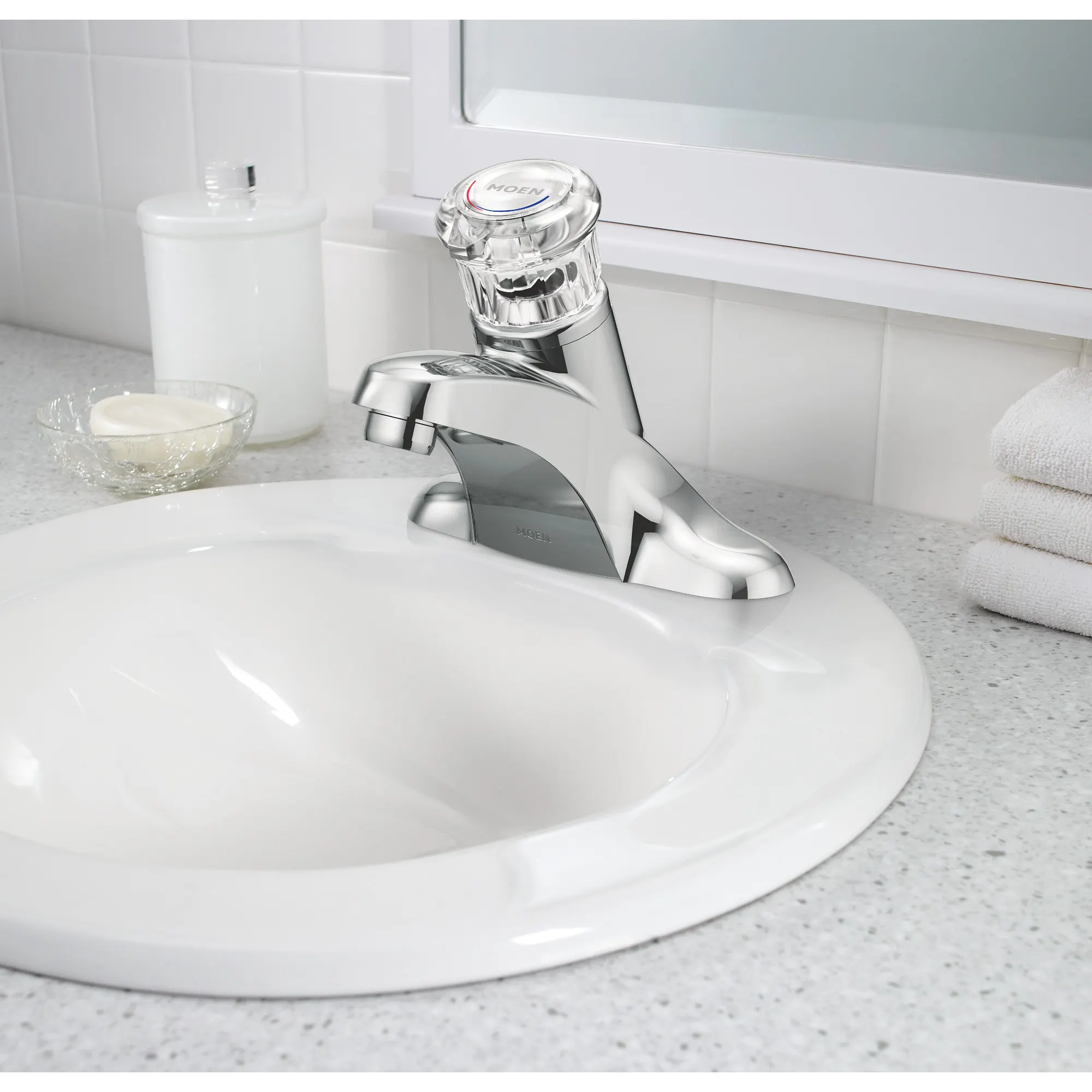 Adler Chrome one-handle low arc bathroom faucet - Image 8