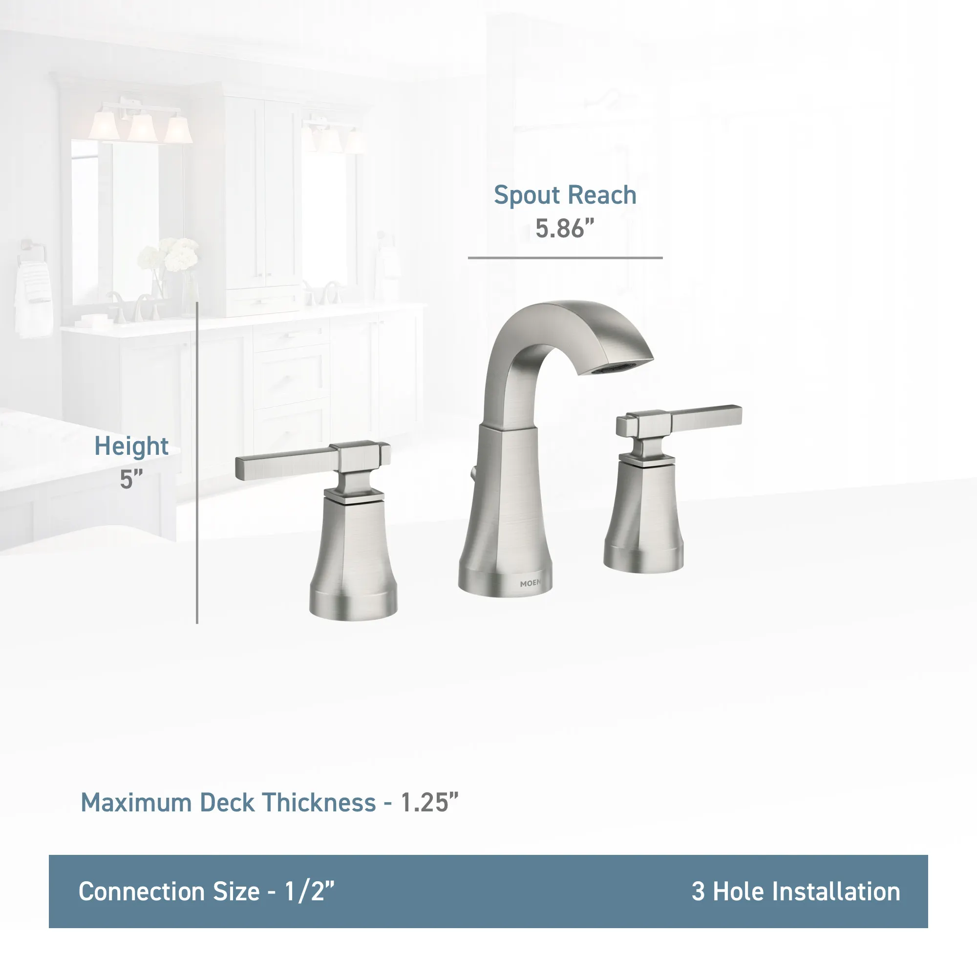 Ayda Two-Handle Widespread Bathroom Sink Faucet - Image 7