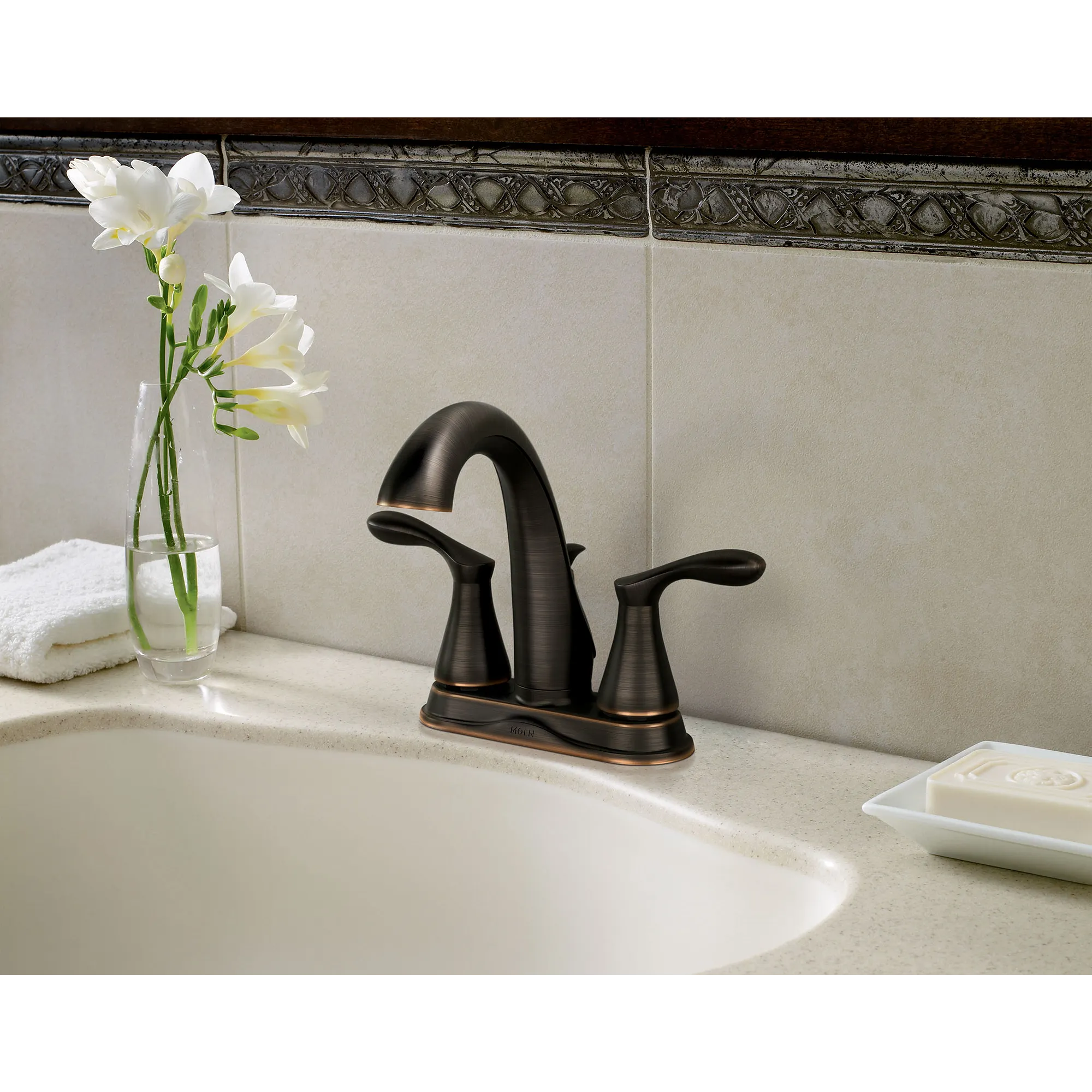 Varese Chrome two-handle high arc bathroom faucet - Image 5
